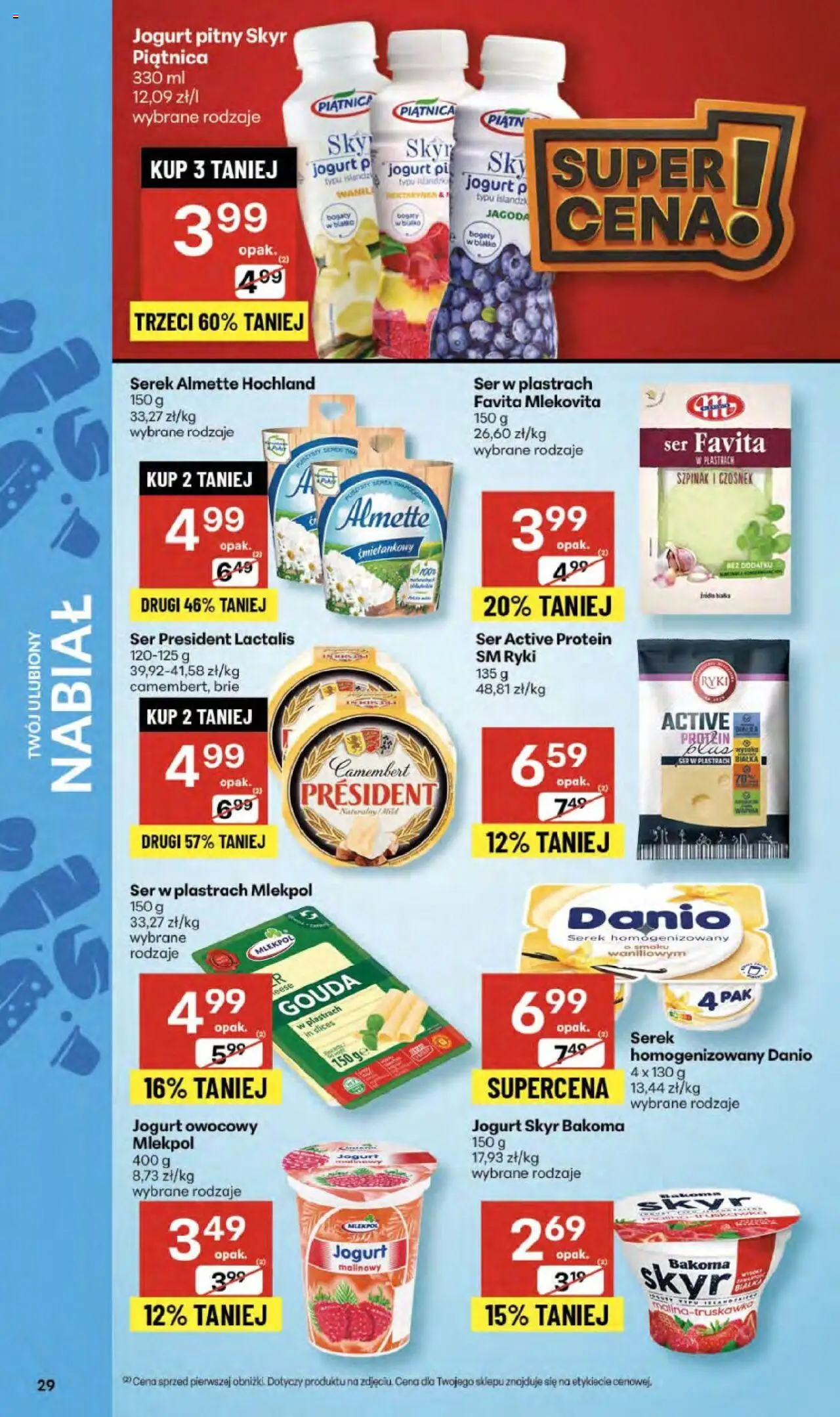 Delikatesy Centrum Gazetka od 18.09.2025 | Strona: 29 | Produkty: Ser favita, Szpinak, Camembert, Jogurt