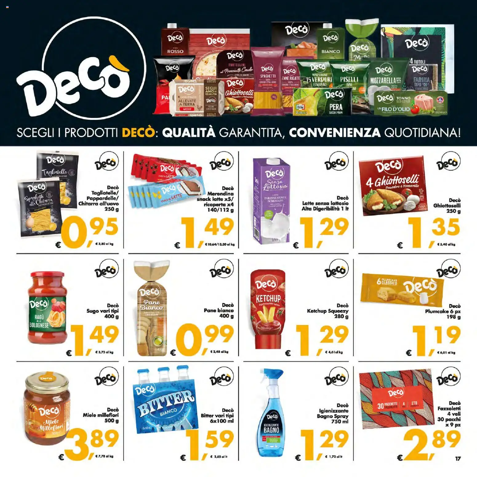 Volantino Decò del 13.01.2026 | Pagina: 18 | Prodotti: Prosciutto Crudo, Tagliatelle, Plumcake, Sugo