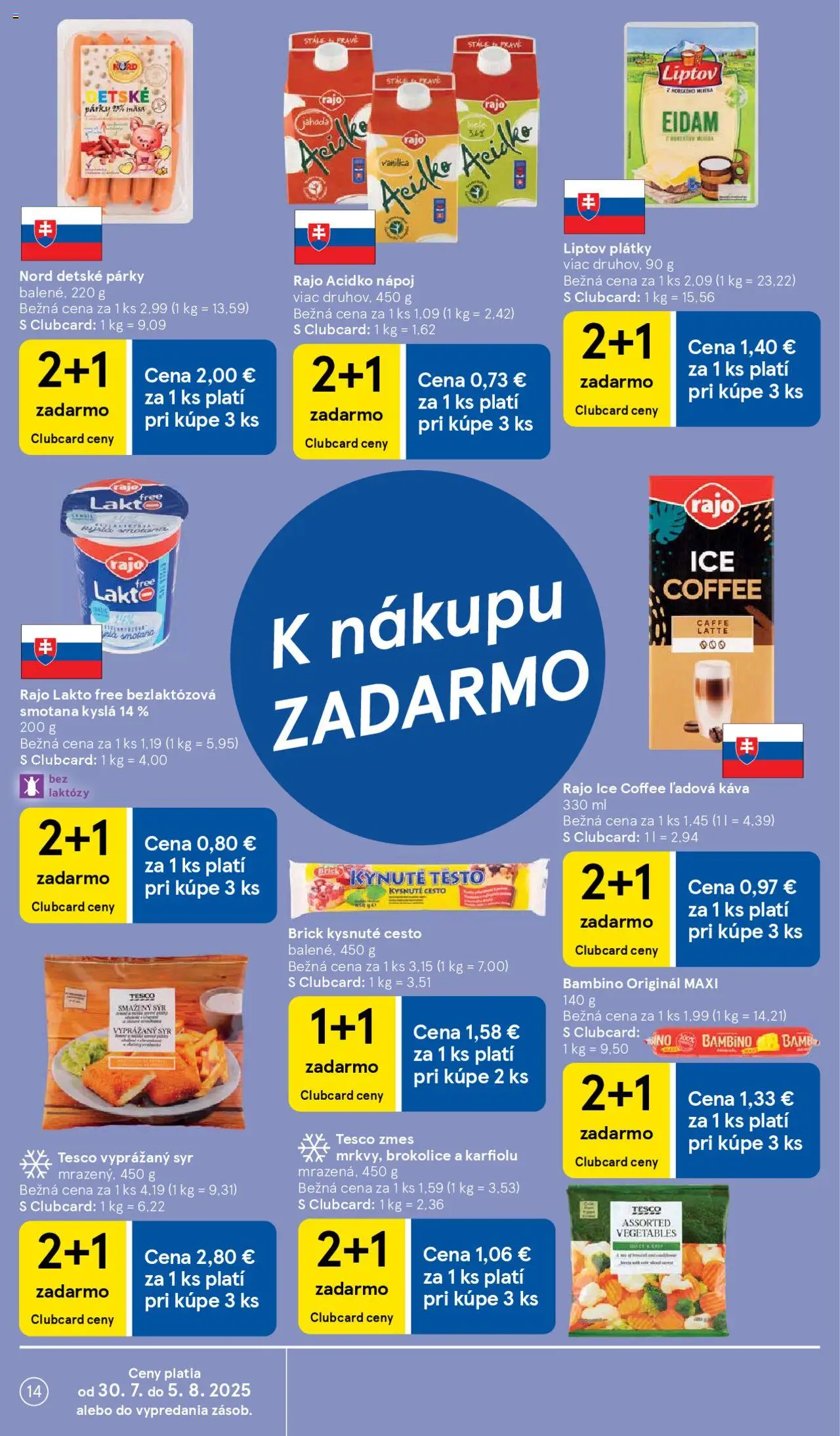 Tesco Hypermarket - leták │ platný od 30.07.2025 | Strana: 14 | Produkty: Syr, Káva, Eidam, Párky