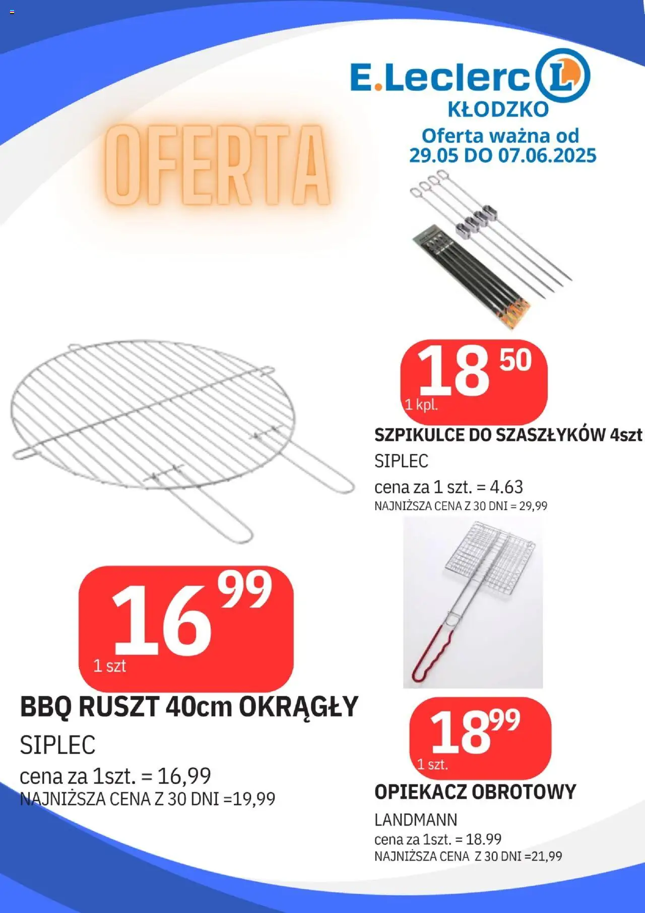 E.Leclerc Gazetka - Kłodzko od 29.05.2025 | Strona: 19 | Produkty: Opiekacz, Ruszt