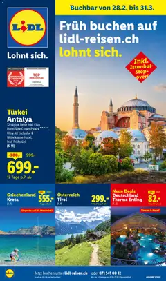 Lidl Aktionen Reisen März ab 28.02.2026 gültig