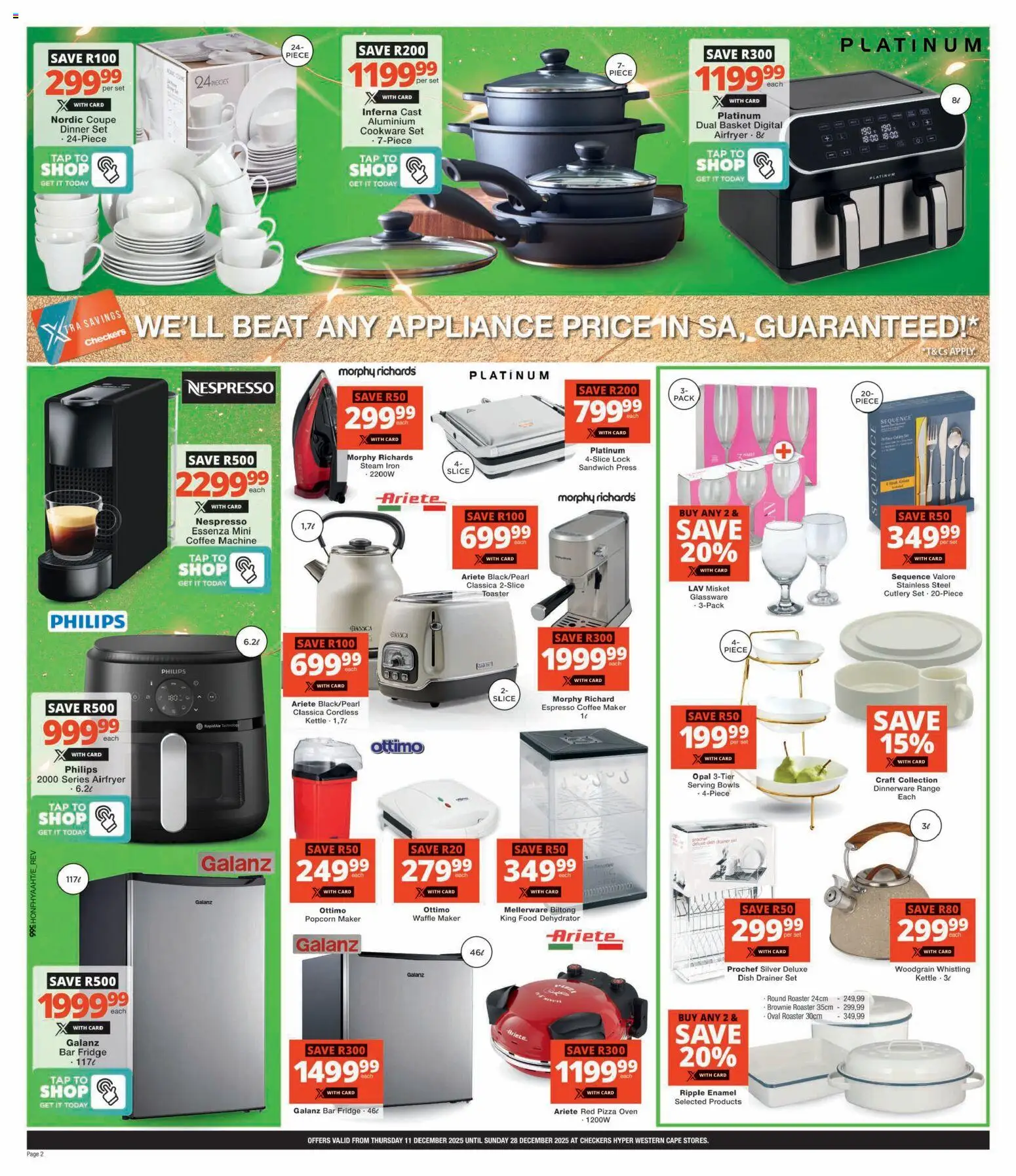 New Checkers catalogue – valid from 11.12.2025 | Page: 10 | Products: Coffee maker, Iron, Pizza, Popcorn