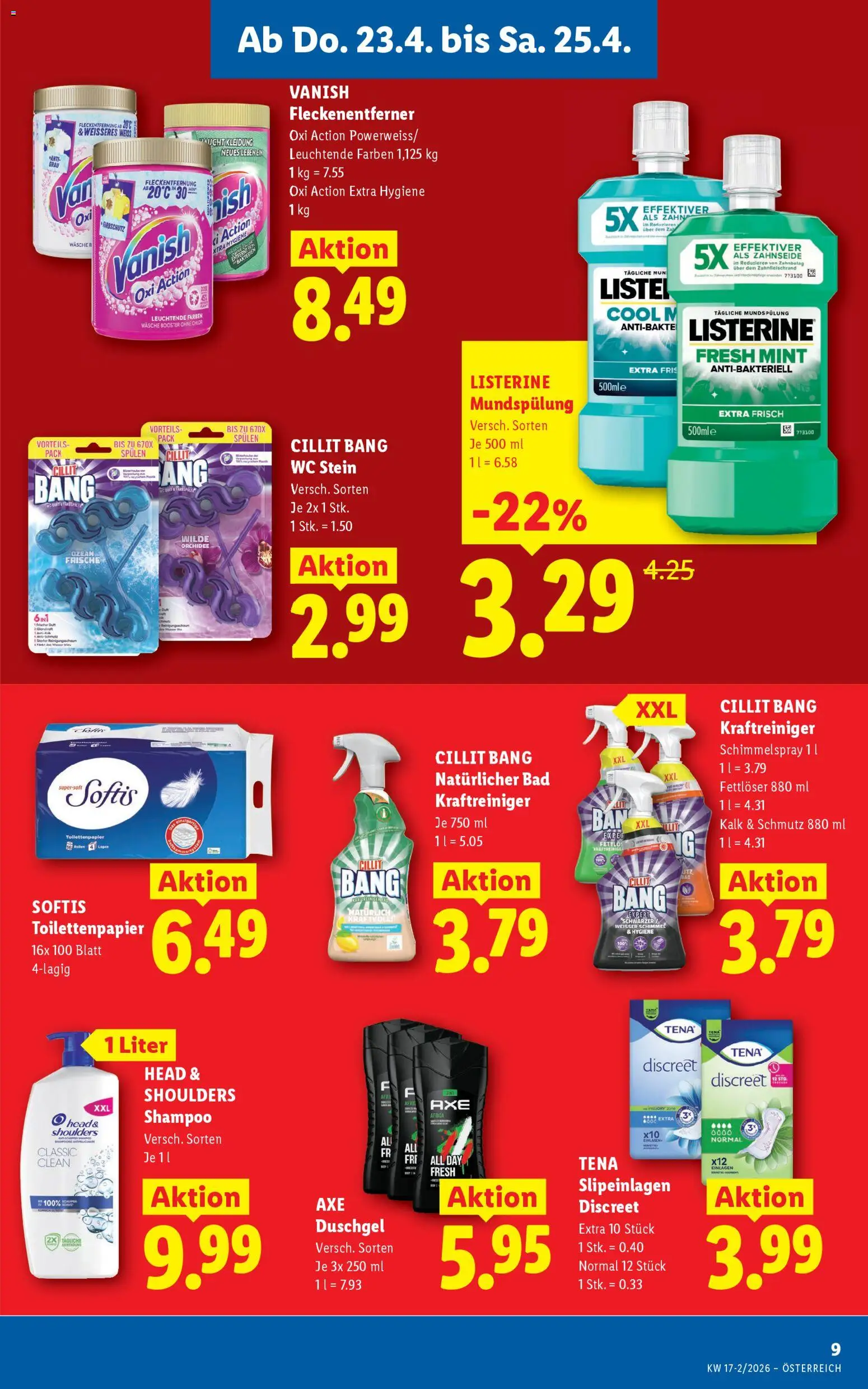 Lidl Flugblatt - Altenmarkt im Pongau, St. Johann im Pongau, Zell am See gültig ab 23.04.2026 | Seite: 11 | Produkte: WC Stein, Duft, Shampoo, Fleckenentferner