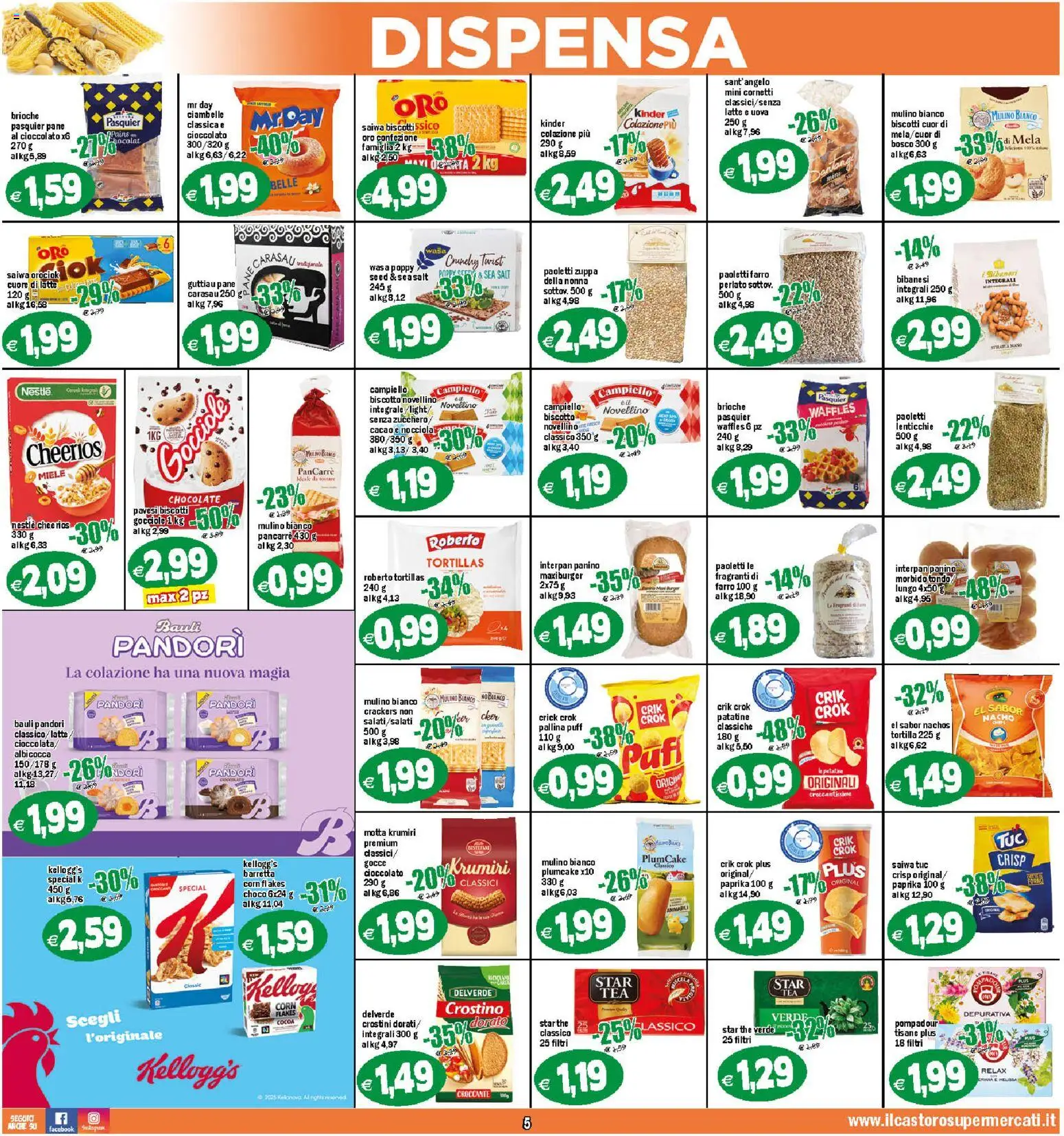 Volantino Il Castoro del 29.10.2025 | Pagina: 5 | Prodotti: Cioccolato, Patatine, Lenticchie, Farro