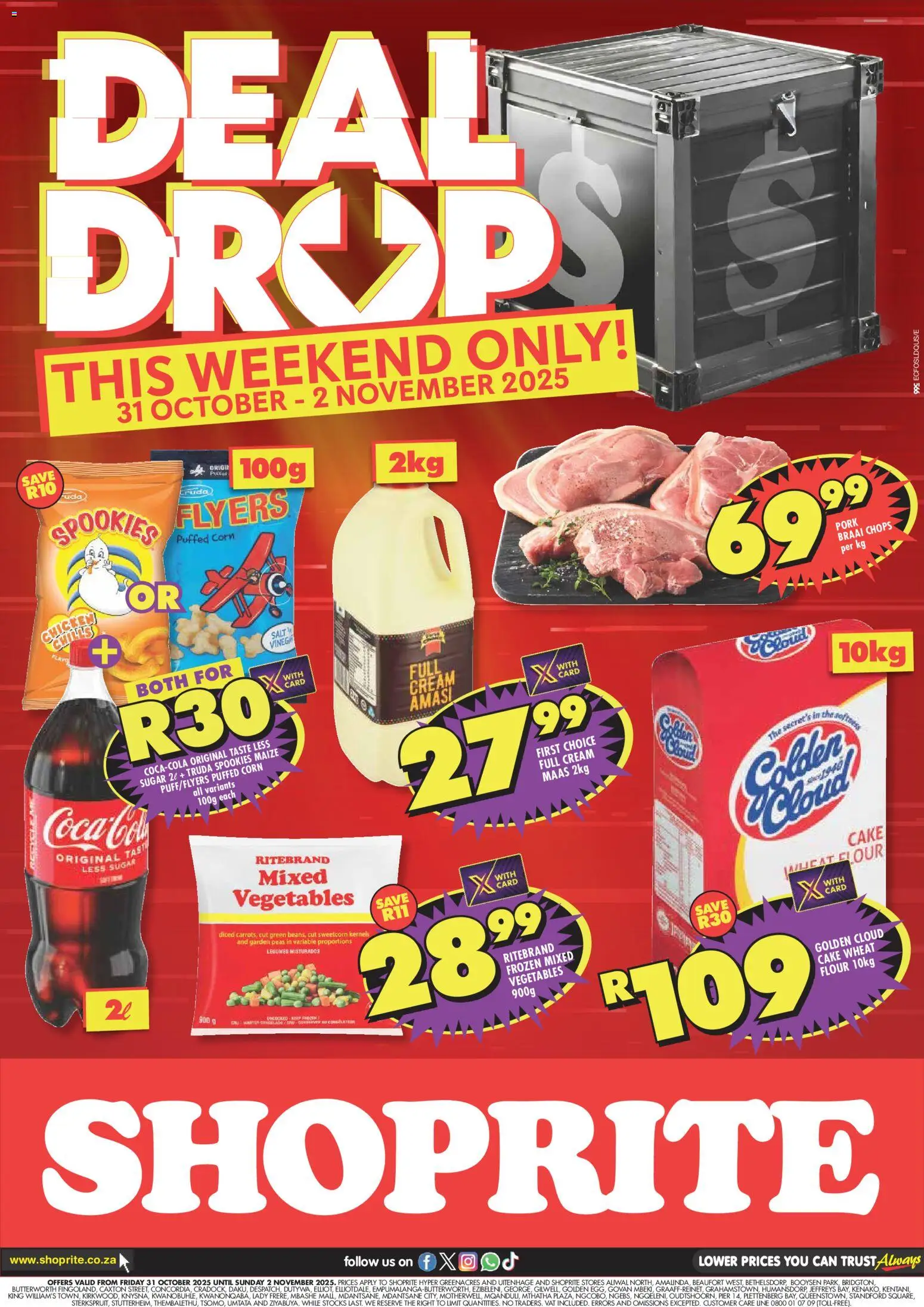 New Shoprite catalogue – valid from 31.10.2025 | Page: 1 | Products: Cake, Chicken, Cream, Salt