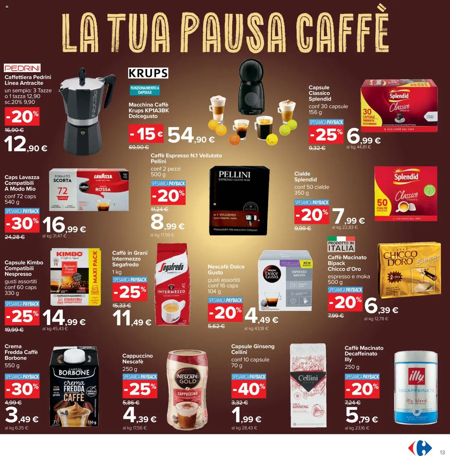 Volantino Carrefour del 15.01.2026 | Pagina: 13 | Prodotti: Crema, Alluminio, Lavazza, Macinato