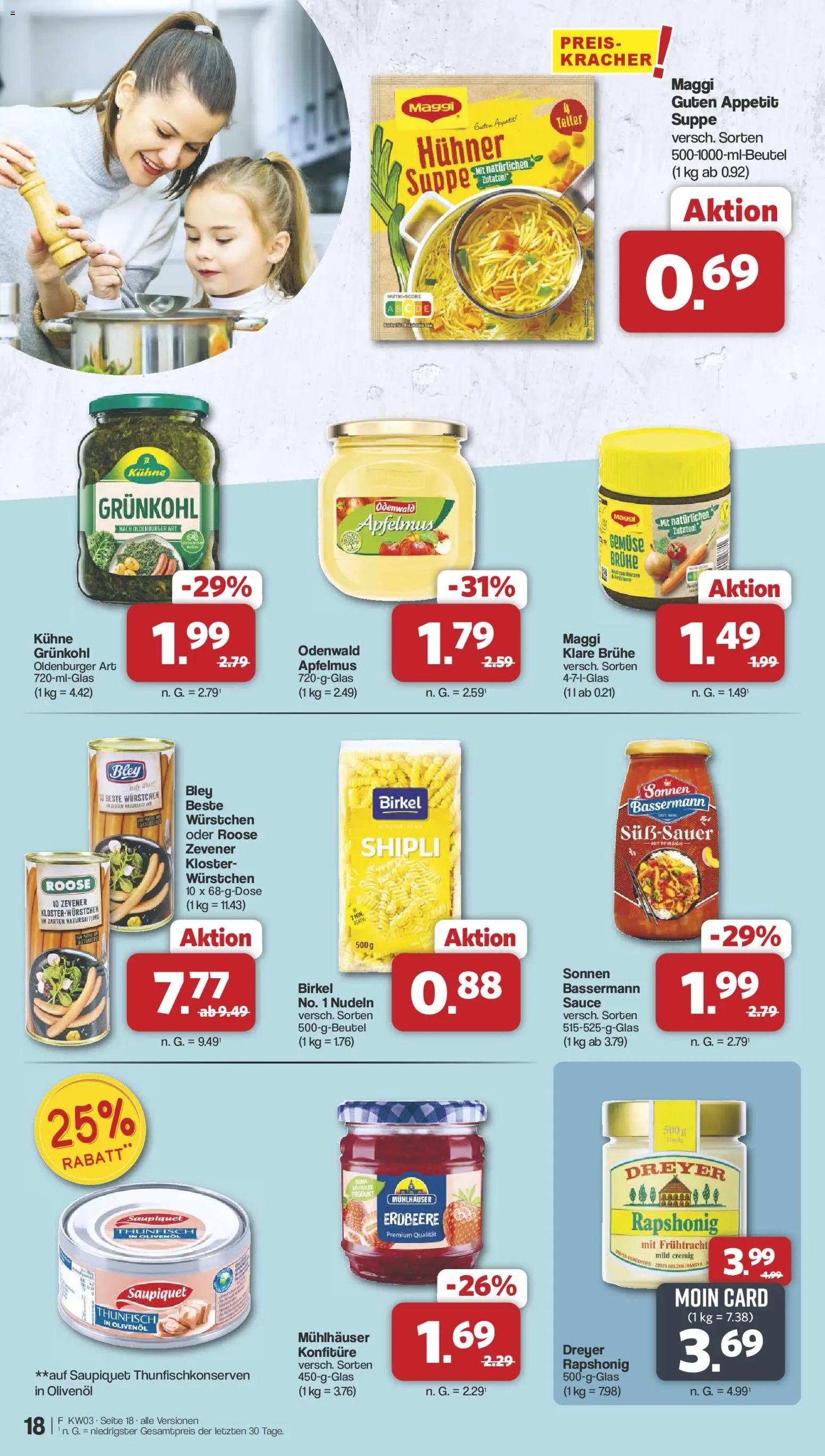 Famila Nordwest Prospekt 	 – gültig ab 12.01.2026 | Seite: 18 | Produkte: Maggi, Olivenol, Gemüse, Nudeln