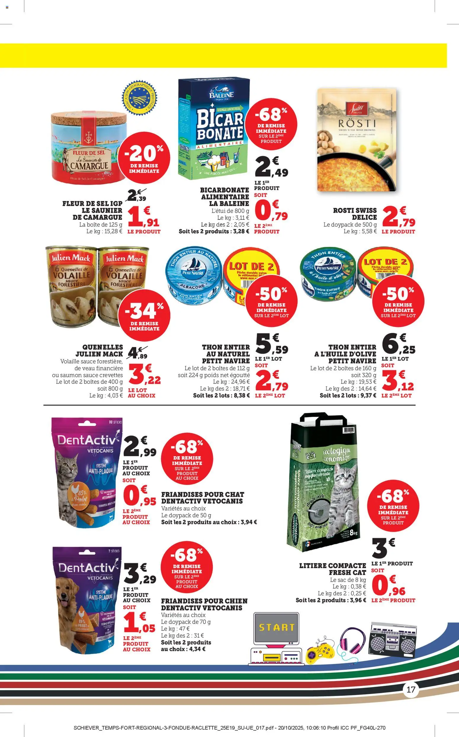 {H1} | Page: 17 | Produits: Poids, Litière, Sel, Thon