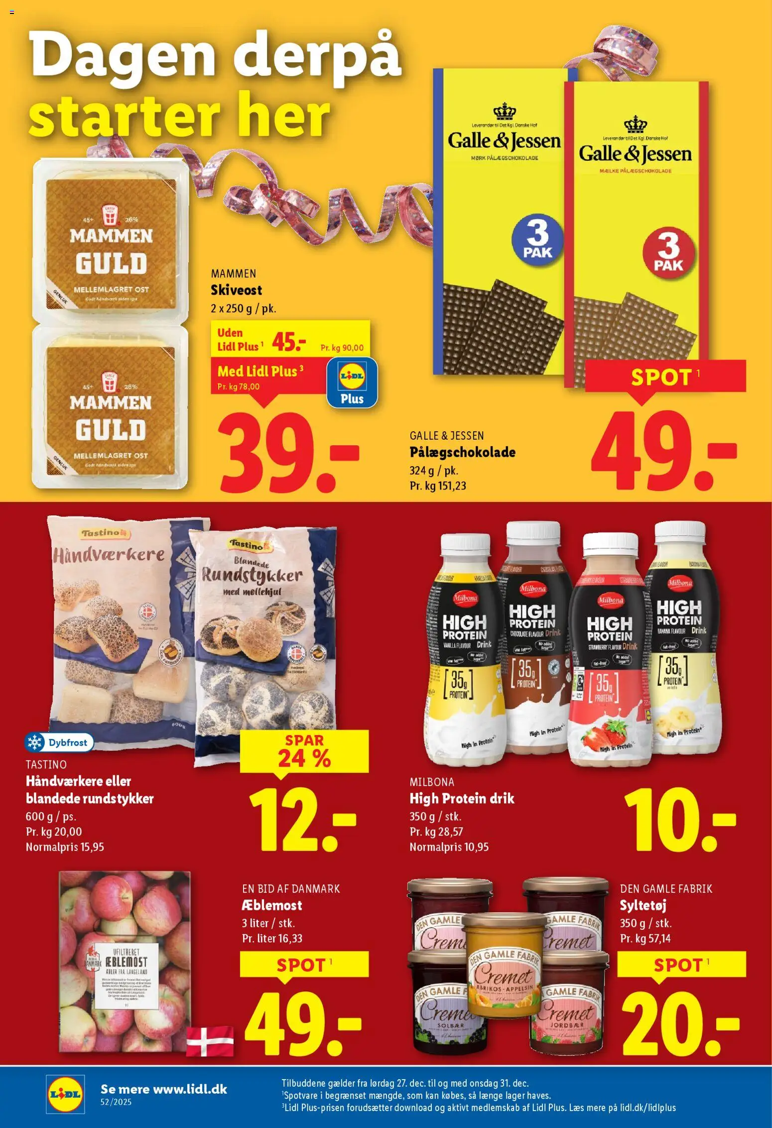 Lidl tilbudsavis – gyldig fra 27.12.2025 | Side: 21 | Produkter: Ost, Jordbær, Pålægschokolade, Søm