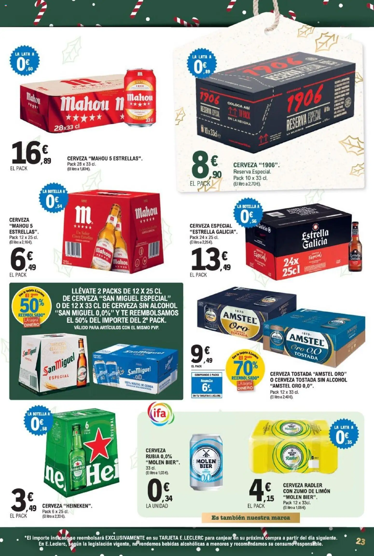 E.Leclerc folleto │ válido desde el 03.12.2025 | Página: 23 | Productos: Cerveza sin alcohol, Ροζ πιπέρι, Té, Nevera