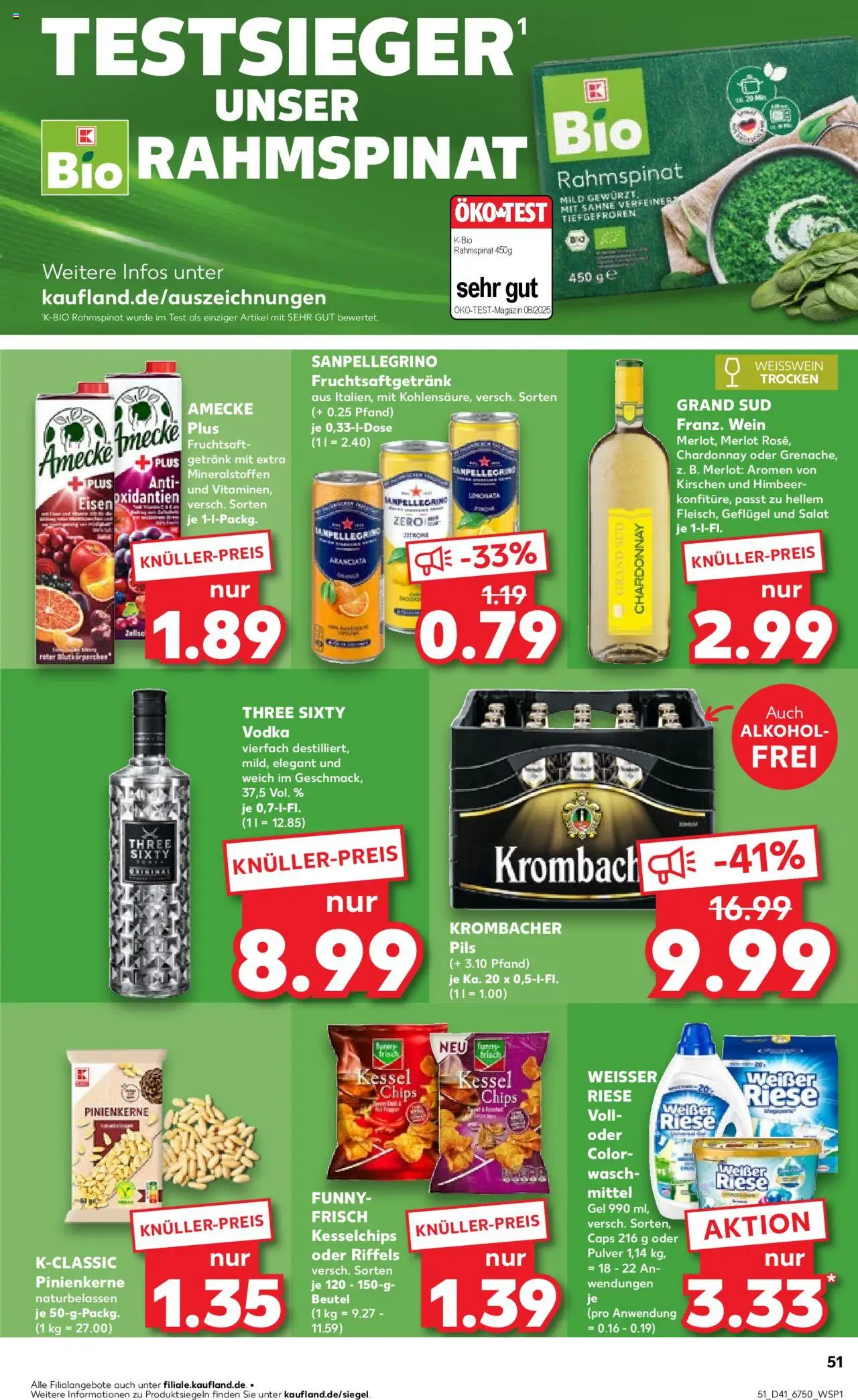 Kaufland prospekt Berlin	 – gültig ab 09.10.2025 | Seite: 51 | Produkte: Weißwein, Kirschen, Chips, Fruchtsaft