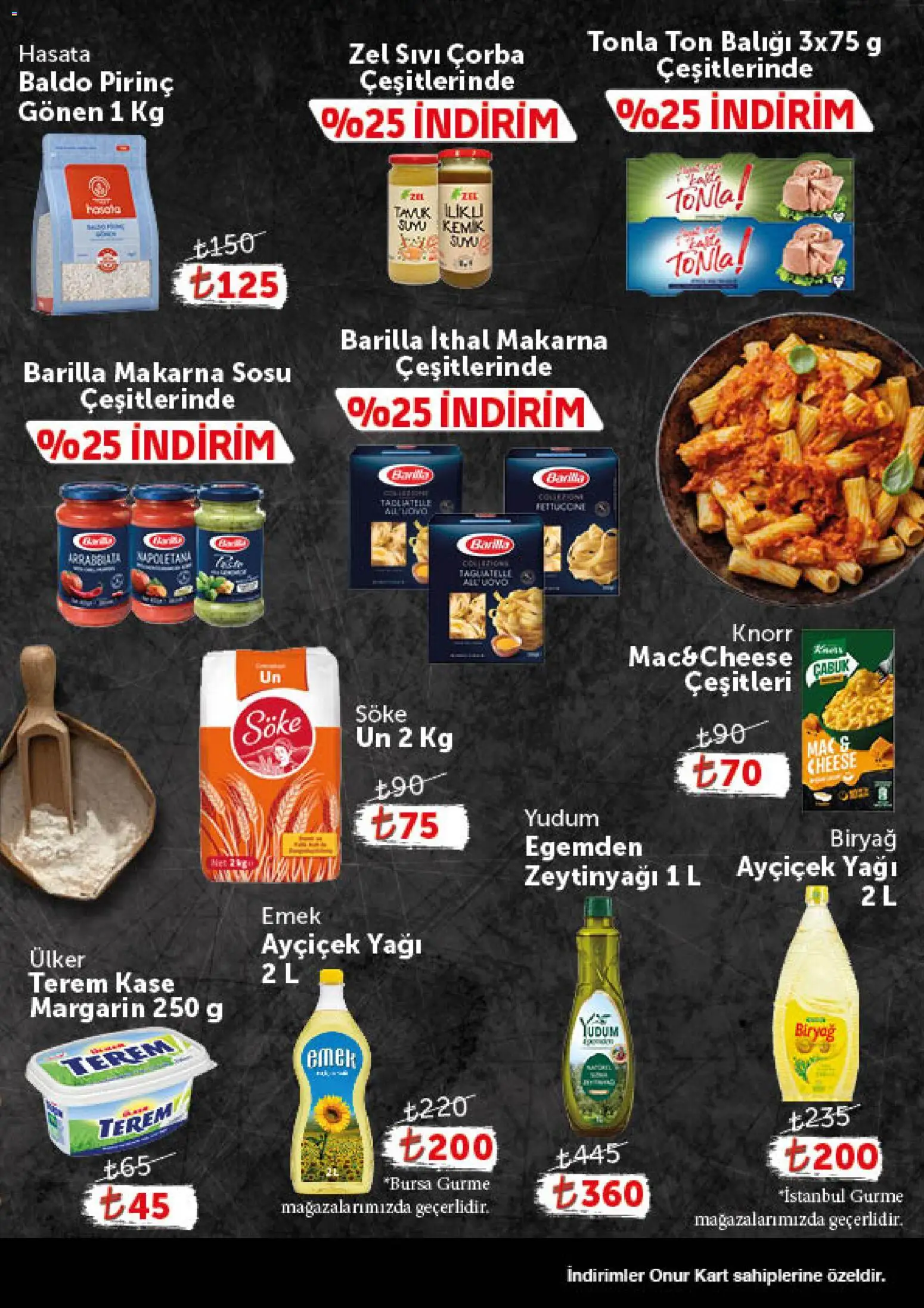 Onur Market Katalog - Gurme - 24.02.2026 tarihinden itibaren geçerlidir | Sayfa: 5 | Ürünler: Pirinç, Makarna sosu, Makarna, Ton balığı