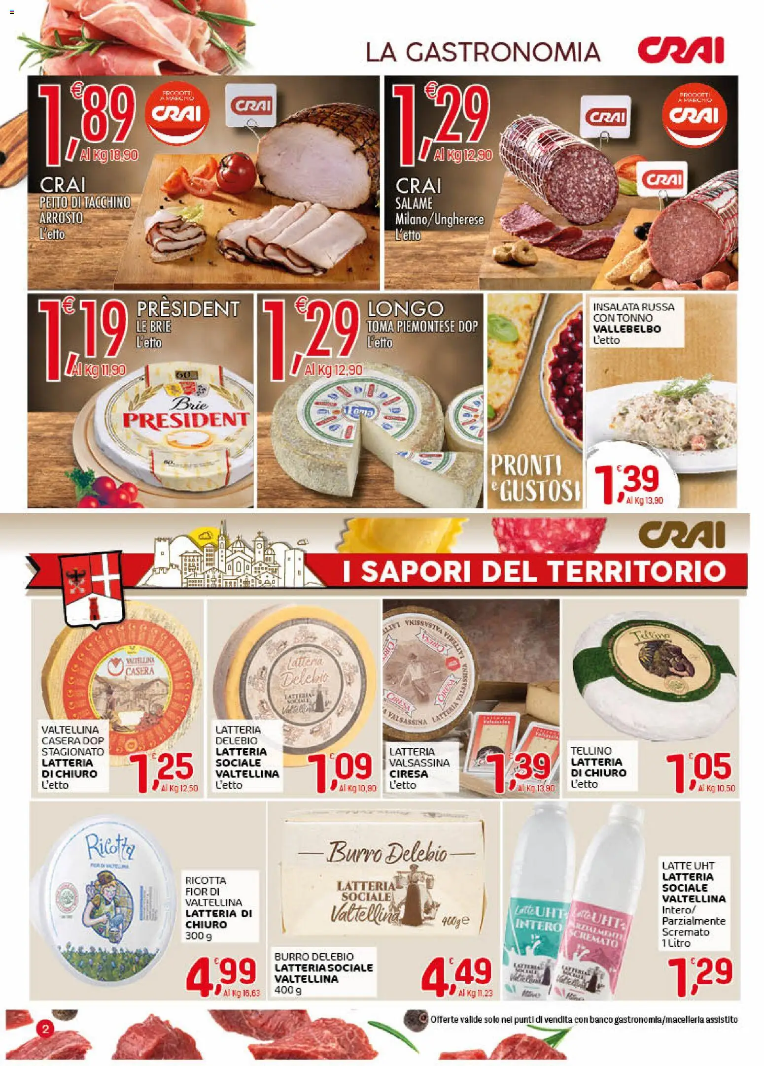 Volantino CRAI volantino Cuor di Crai Alessandria del 19.03.2026 | Pagina: 2 | Prodotti: Arrosto, Salame, Insalata, Latte