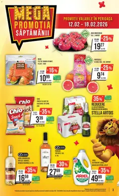 Ofertele Mega Image valabile de la 12.02.2026 | Pagină: 3 | Produse: Vin, Portocale, Roșii, Detergent