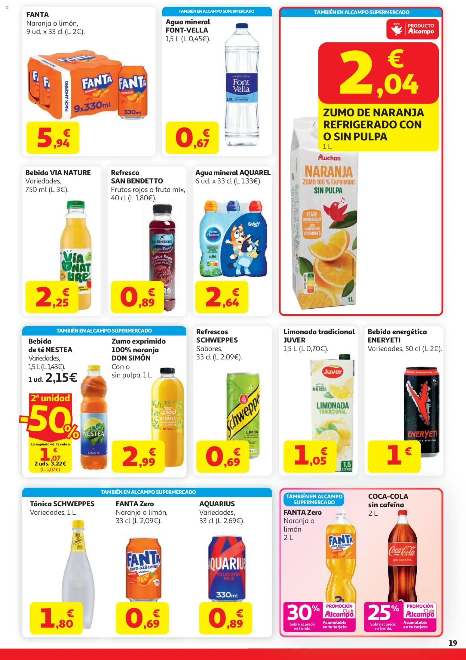 Alcampo HG Unico Mad │ válido desde el 21.04.2026 | Página: 19 | Productos: Ροζ πιπέρι, Limonada, Melocotón rojo, Κορνίζα