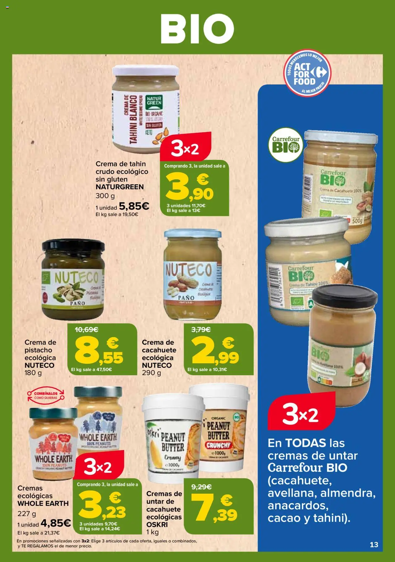 Carrefour - Bio │ válido desde el 26.09.2025 | Página: 13 | Productos: Crema, Té, Tahini, Φρυγανιές σικάλεως