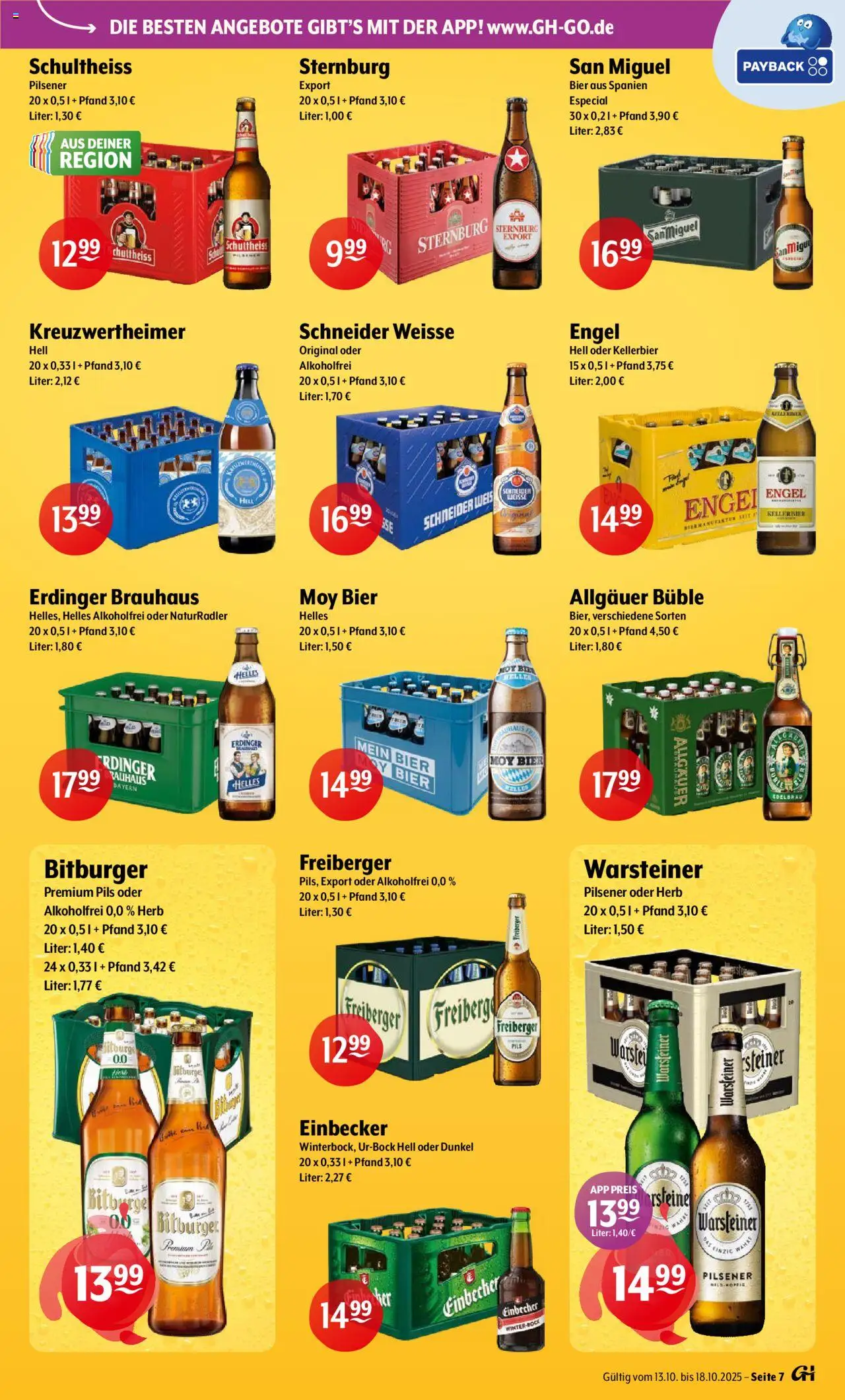 Trink und Spare Prospekt – gültig ab 13.10.2025 | Seite: 7 | Produkte: Bitburger, Erdinger, Pils, Warsteiner