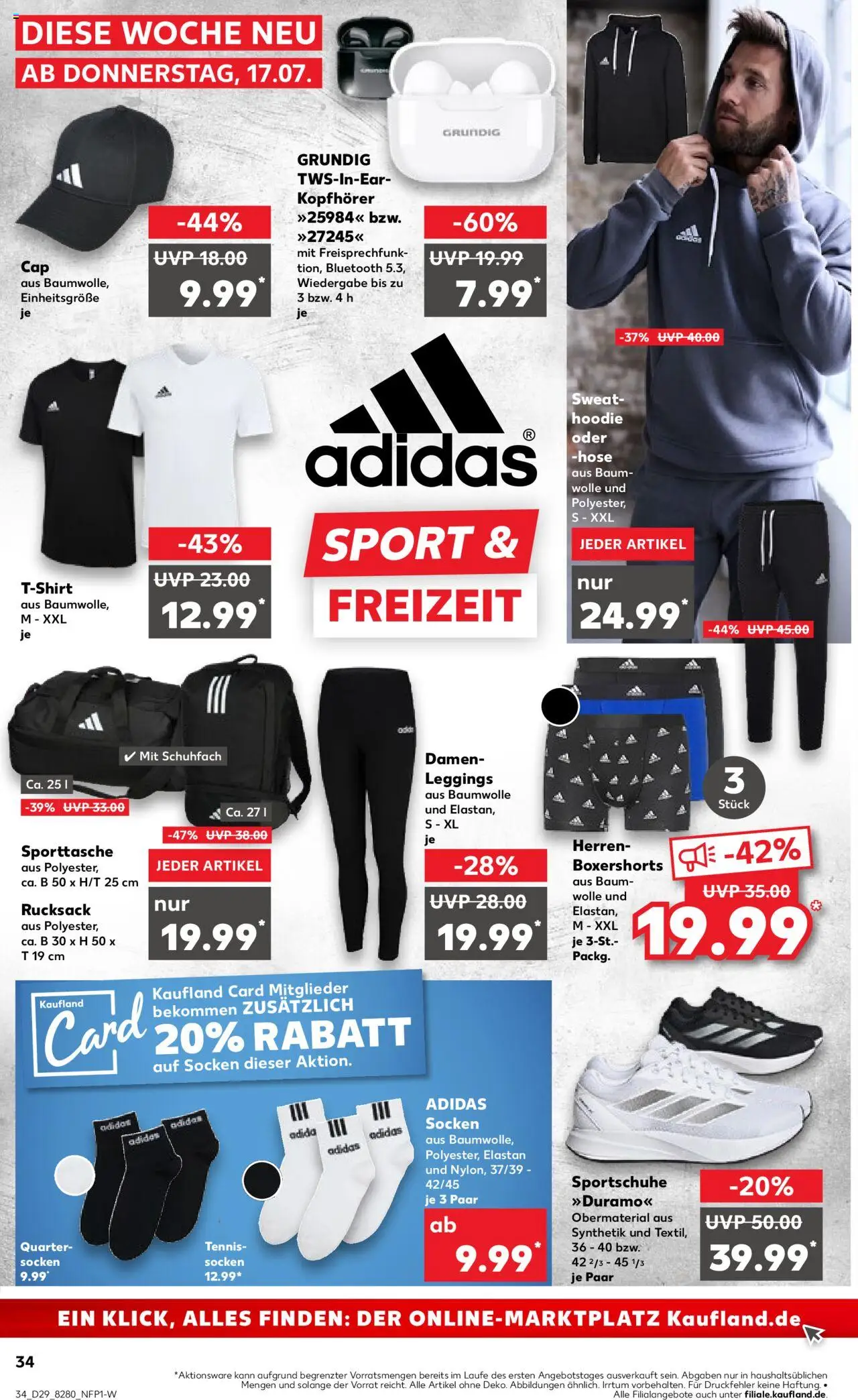 Kaufland prospekt Kiel	 - gültig ab dem 17.07.2025 | Seite: 34 | Produkte: T-Shirt, Leggings, Rucksack, Kopfhörer