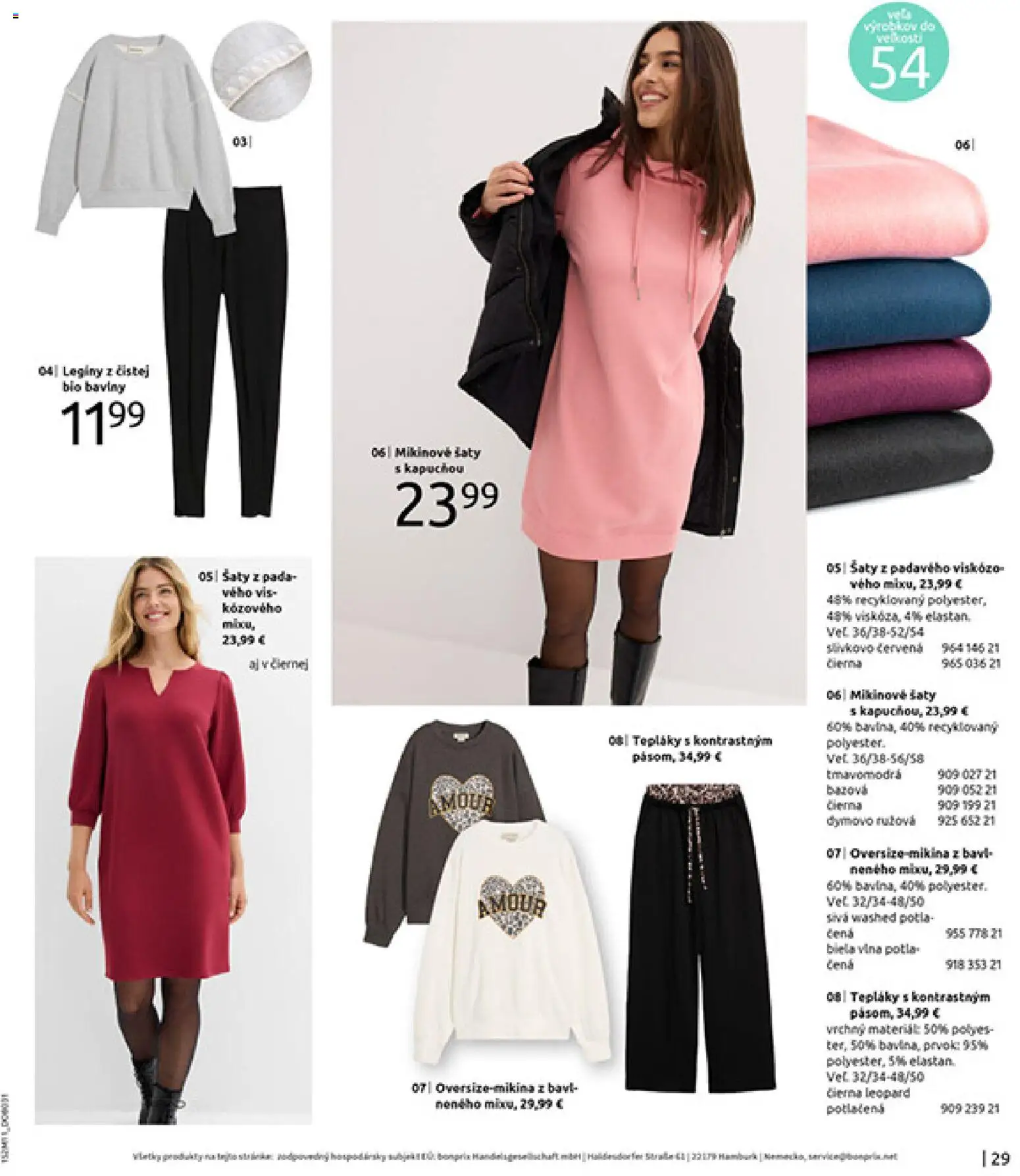 Nové Bonprix akcie – leták je platný od 16.12.2025 | Strana: 31 | Produkty: Šaty, Mikina, Legíny