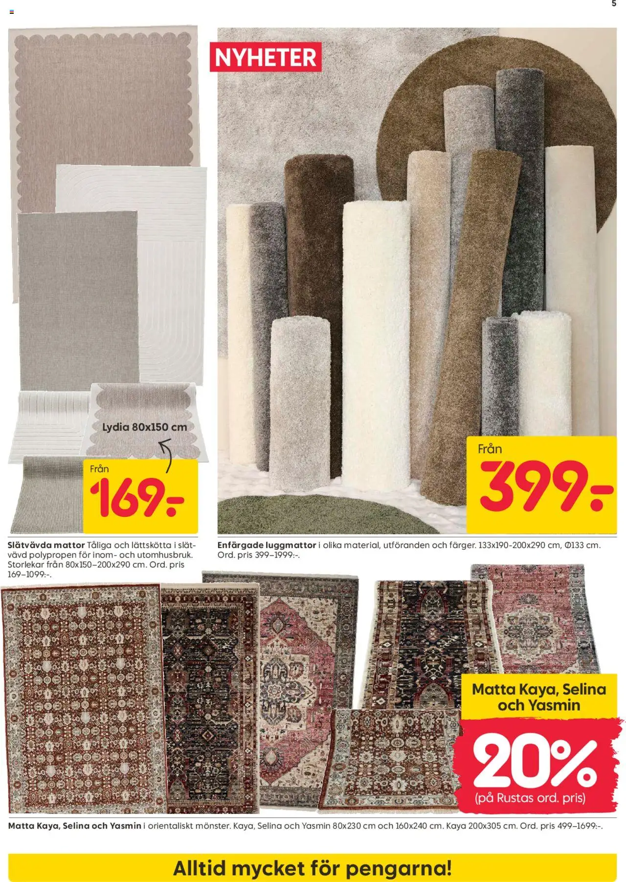 Rusta reklamblad aktuell från 25.08.2025 | Sida: 5 | Produkter: Matta