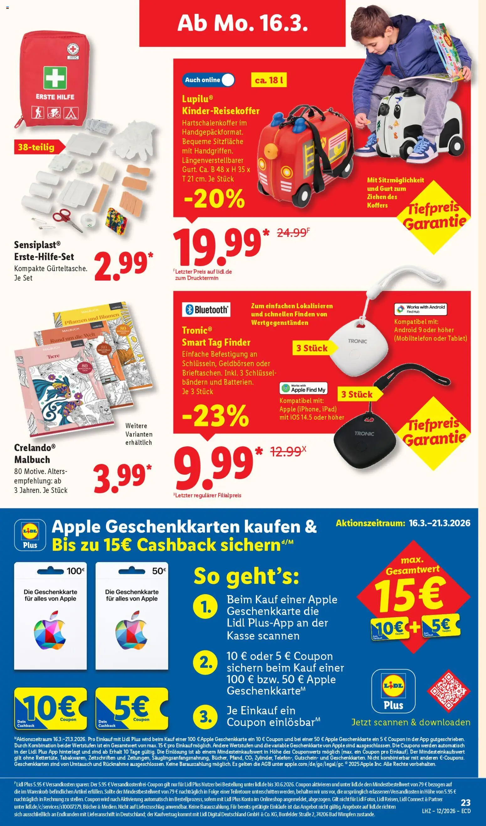 Lidl Německo leták od 16.03.2026 | Strana: 15 | Produkty: Tablet, Ipad, Apple