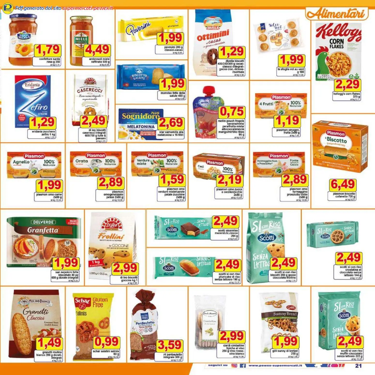 Volantino Pewex del 27.12.2025 | Pagina: 21 | Prodotti: Prosciutto Cotto, Frutta, Vino, Cacao