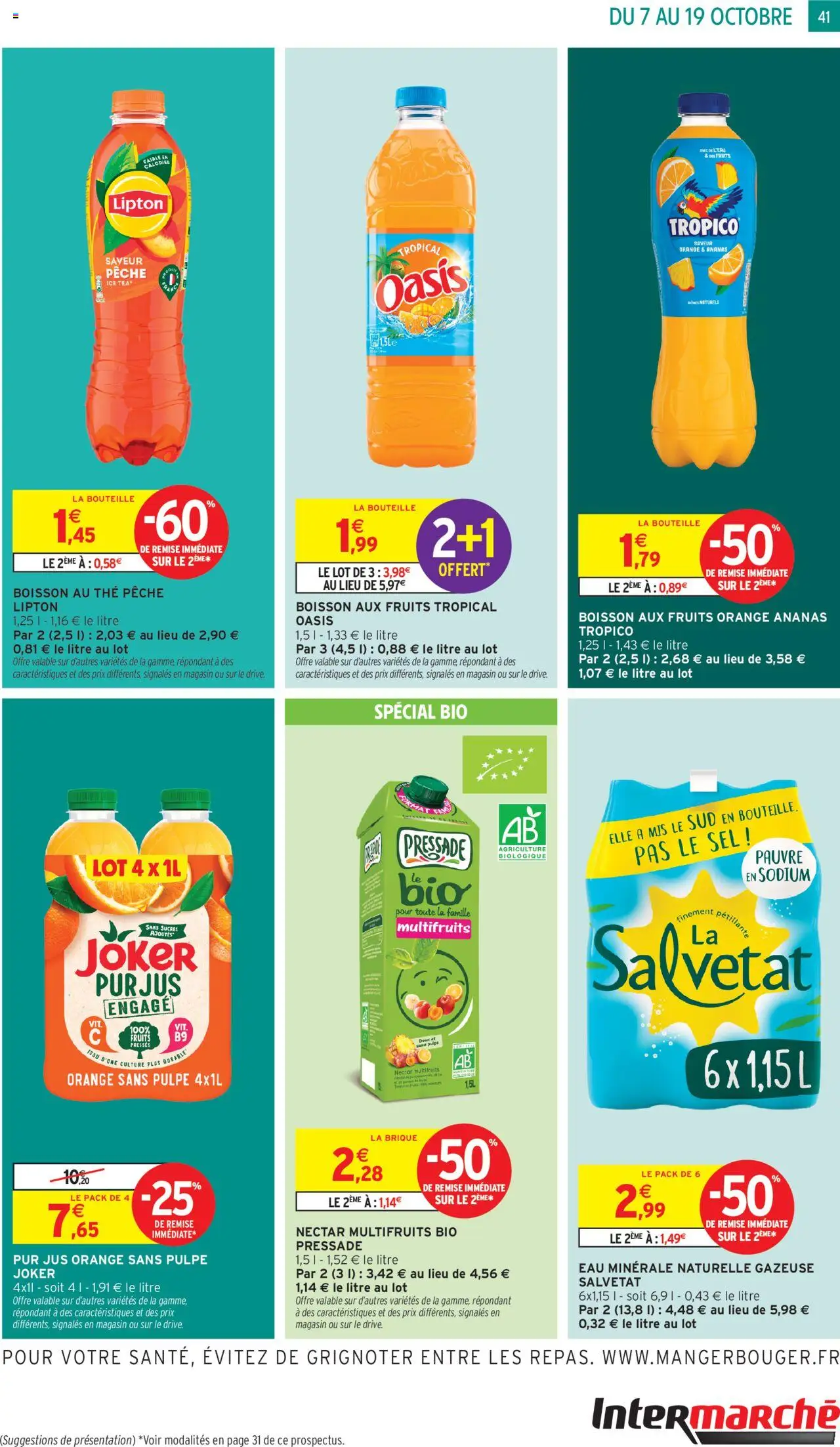 {H1} | Page: 41 | Produits: Eau minérale, Salvetat, Sel, Jus