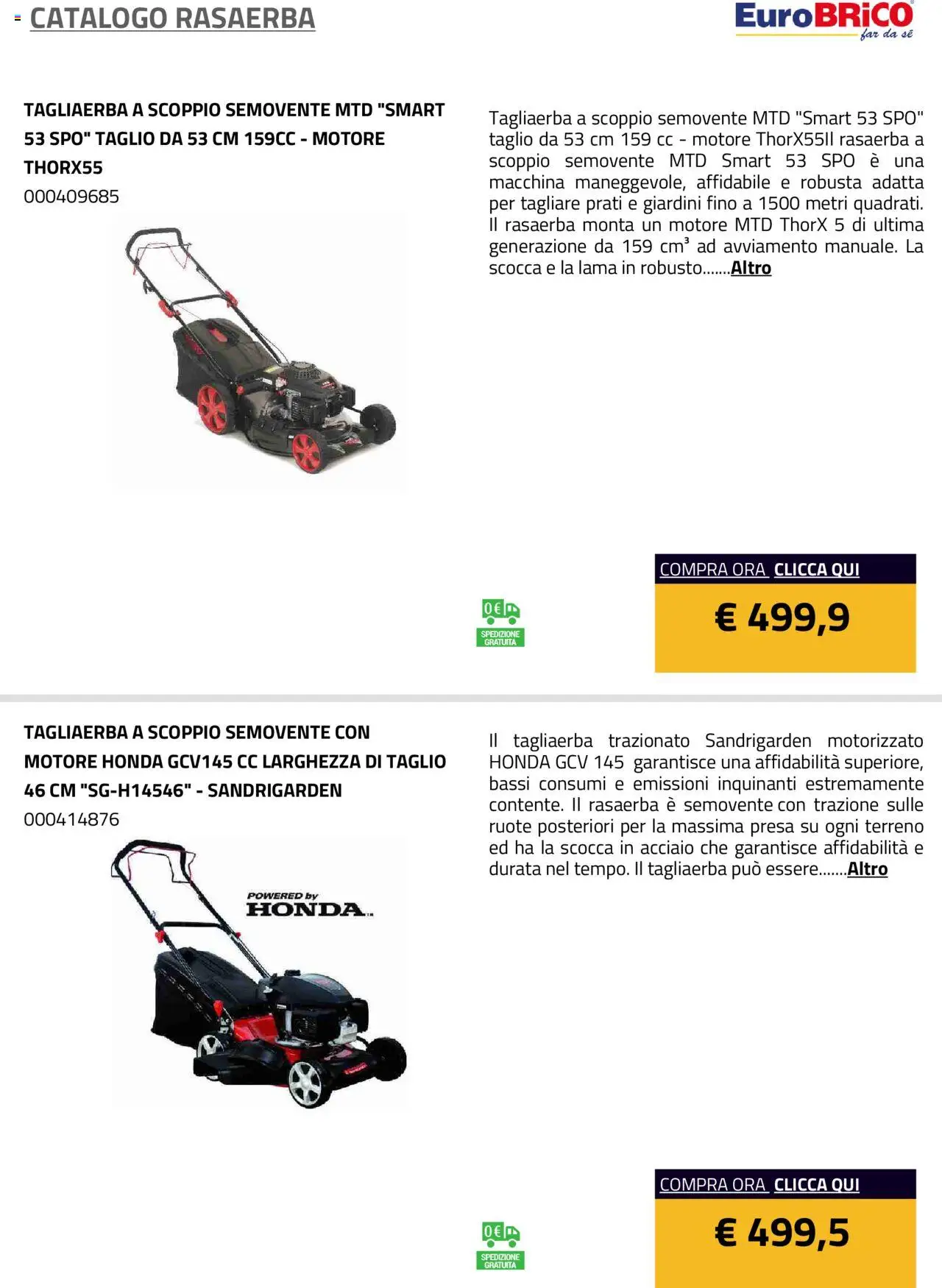 Volantino Eurobrico del 23.07.2025 | Pagina: 8 | Prodotti: Rasaerba, Presa