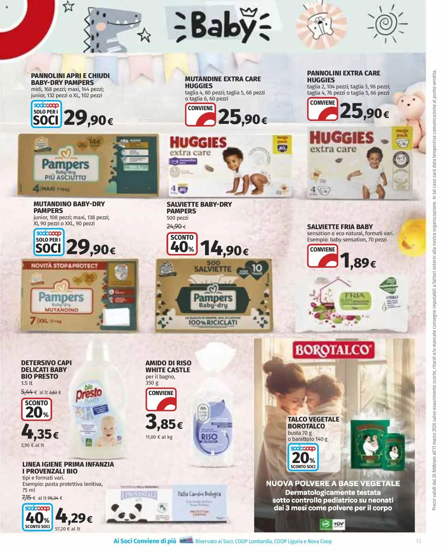 Volantino Ipercoop del 26.02.2026 | Pagina: 13 | Prodotti: Riso, Pasta, Data, Pampers