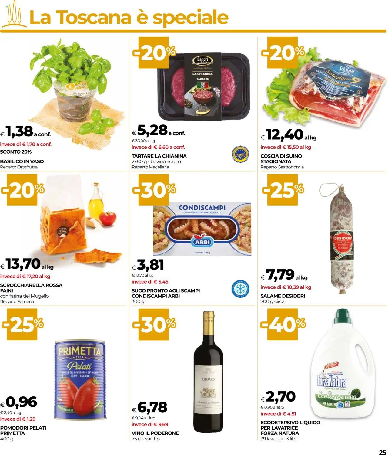 Volantino COOP del 14.08.2025 | Pagina: 25 | Prodotti: Suino, Farina, Lavatrice, Basilico