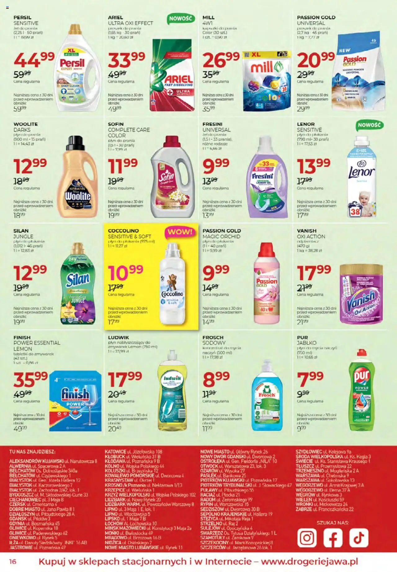 Jawa Gazetka od 03.10.2025 | Strona: 16 | Produkty: Persil, Finish, Proszek do prania, Płyn do mycia naczyń
