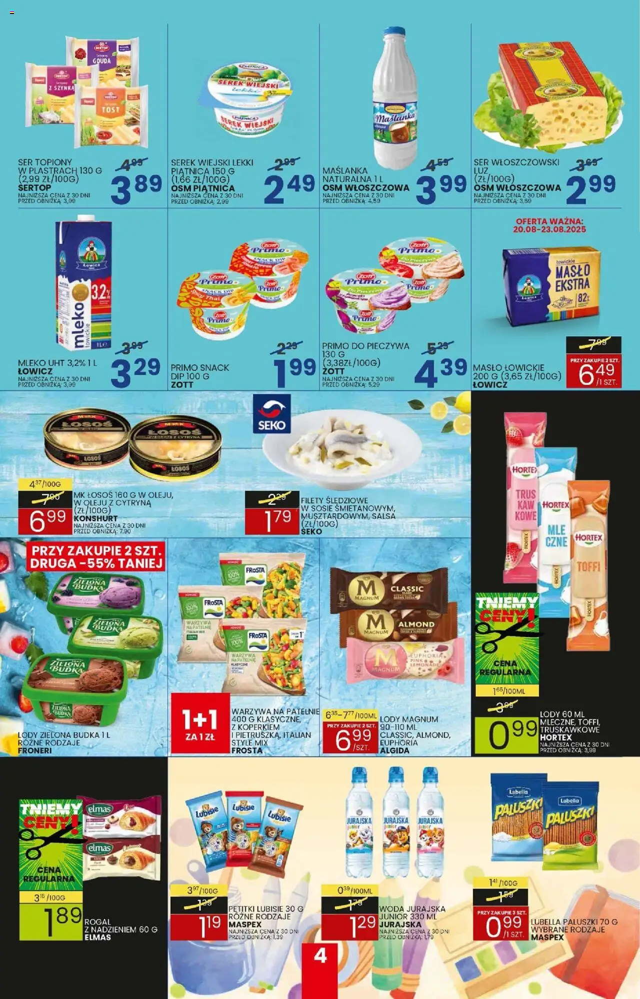 Wafelek Gazetka od 18.08.2025 | Strona: 4 | Produkty: Warzywa na patelnie, Patelnie, Lody, Warzywa