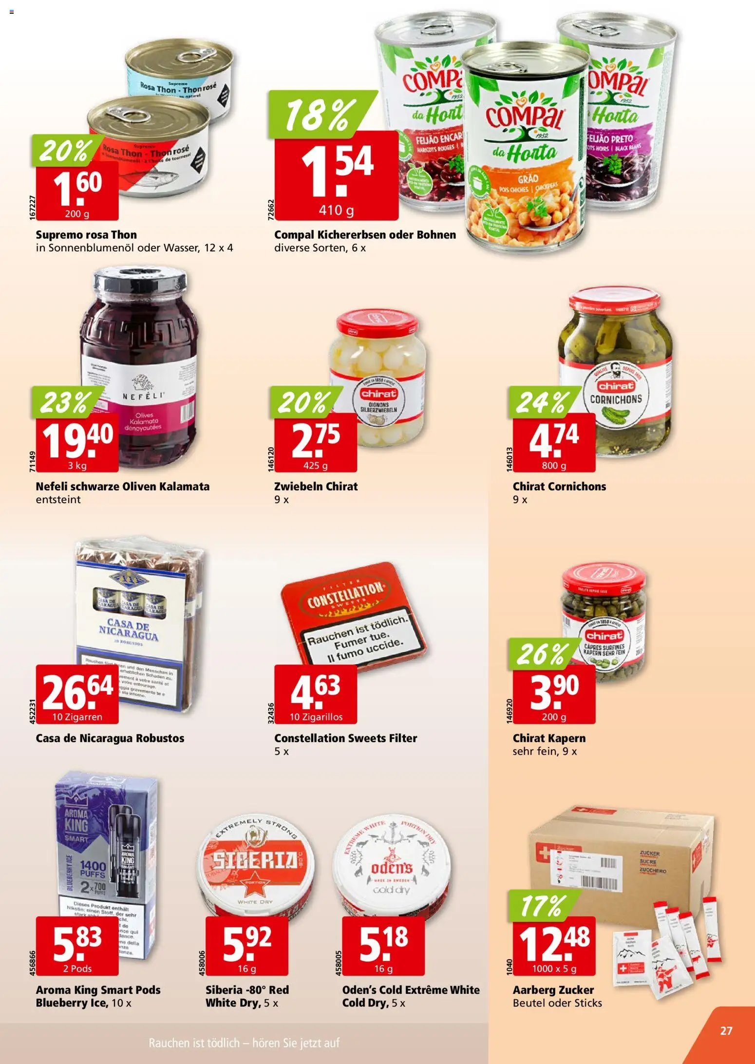 Aligro Aktionen Schlieren, Gossau SG, Frauenfeld, Rapperswil-Jona, Sargans, Bern, Brüttisellen, Pratteln, Emmen, Spreitenbach – gültig ab 27.10.2025 | Seite: 27 | Produkte: Zucker, Zwiebeln