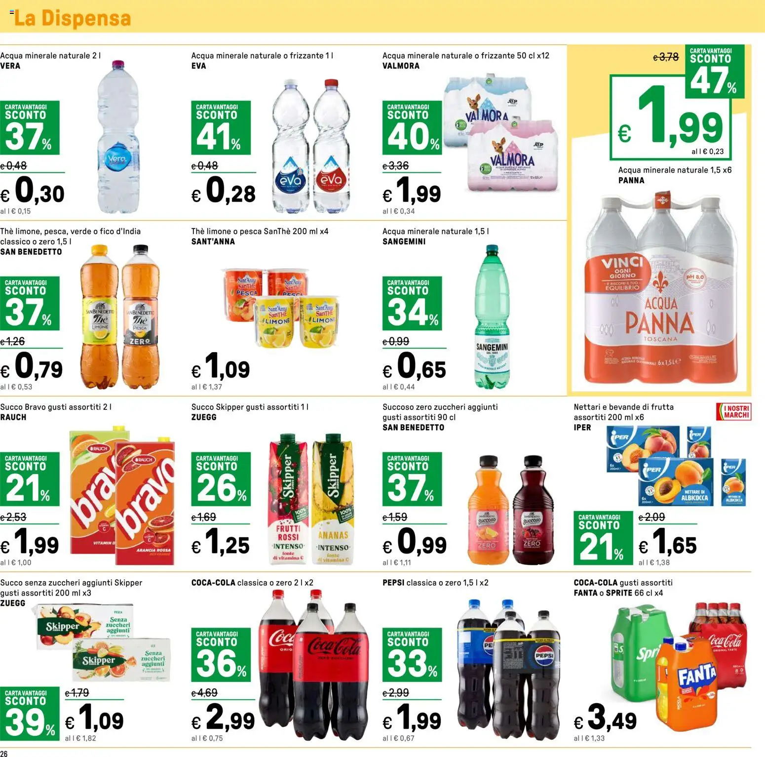 Volantino Iper del 07.04.2026 | Pagina: 26 | Prodotti: Frutta, Pesca, The, Pepsi
