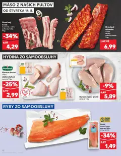 Kaufland Bratislava-Dúbravka │ platný od 14.08.2025 | Strana: 12 | Produkty: Ryby, Bravčový bôčik, Kuracie rezne, Losos