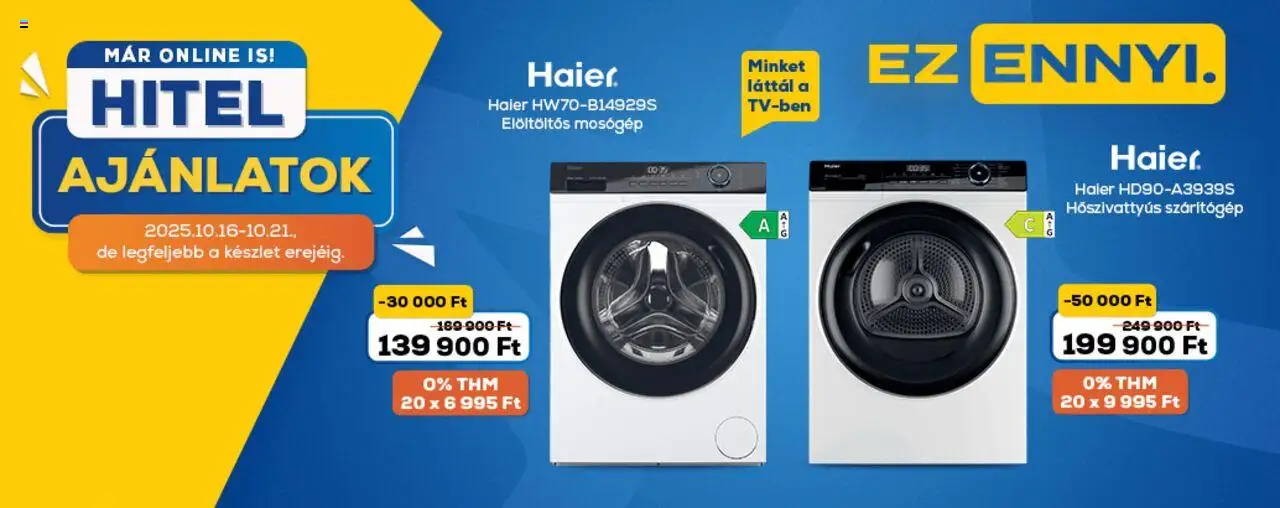 Euronics akciós ujság - amely érvényes a következő dátumtól: 16.10.2025 | Oldal: 3 | Termékek: Mosógép, Szárítógép, Elöltöltős mosógép
