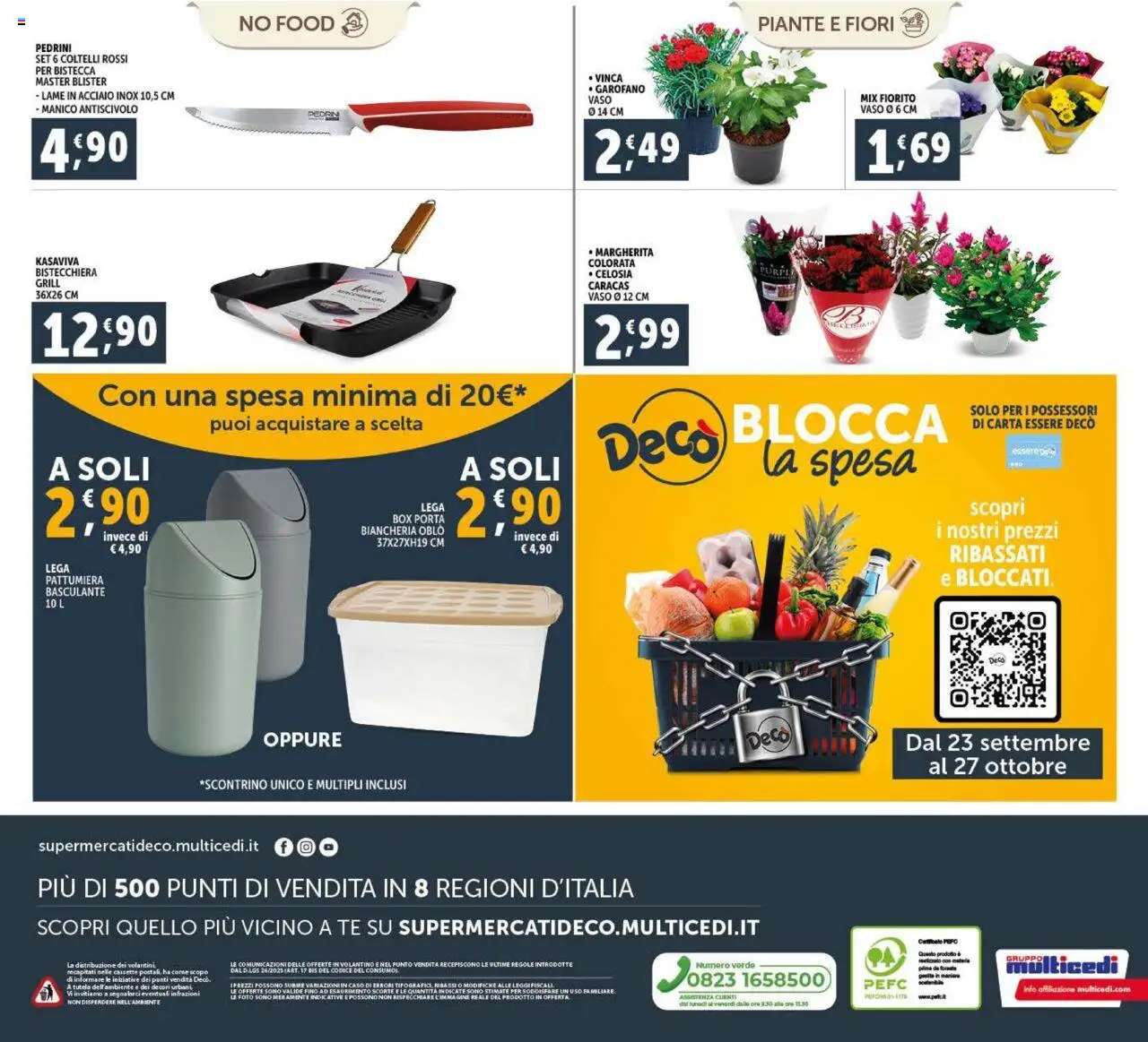 Volantino Decò del 23.09.2025 | Pagina: 20 | Prodotti: Tè, Bistecchiera, Pattumiera, Vaso