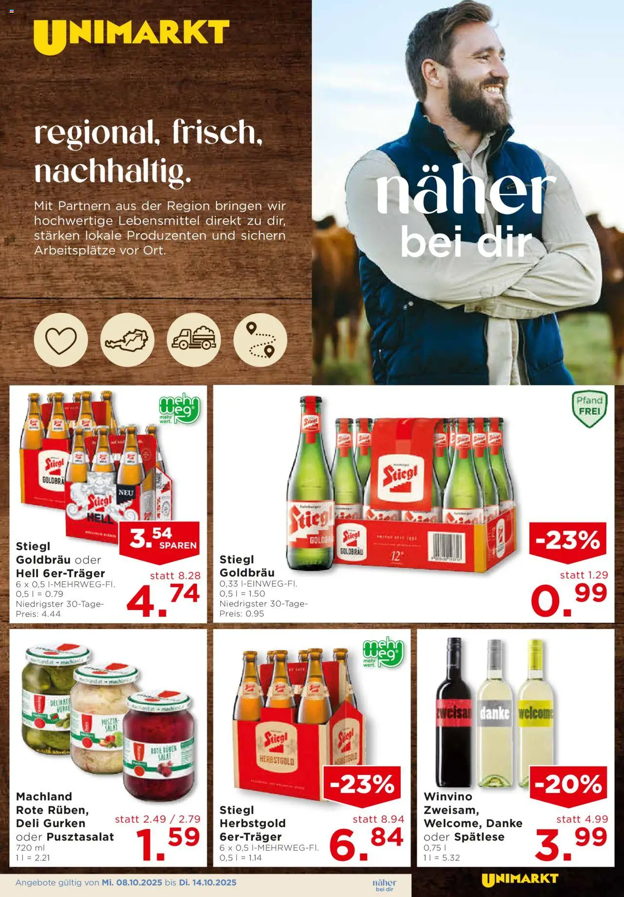 Unimarkt Salzburg gültig ab 08.10.2025 | Seite: 7 | Produkte: Gurken, Libacomb