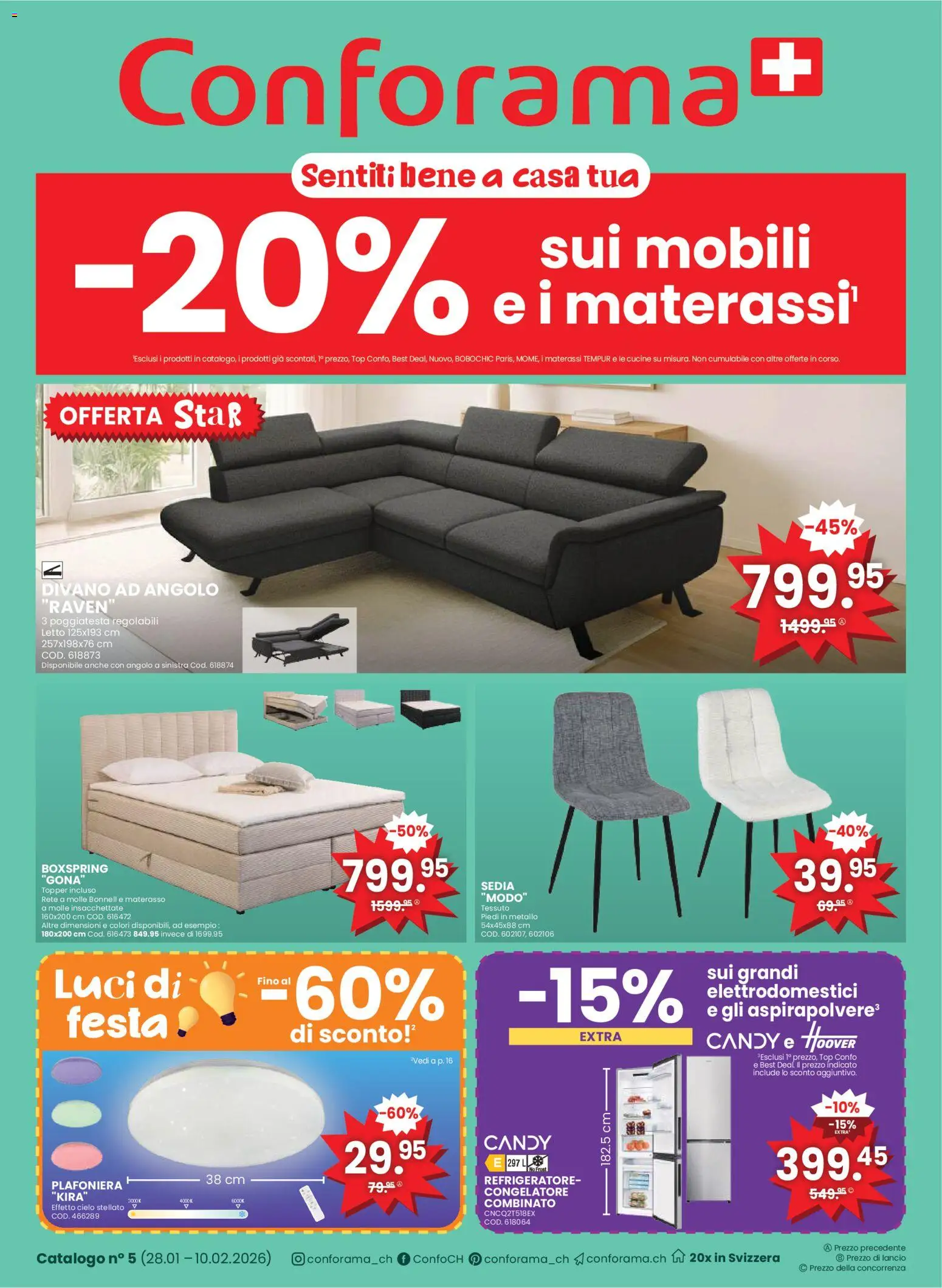 Conforama Aktionen Mobili e Materassi – gültig ab 28.01.2026 | Seite: 1 | Produkte: Topper, Top