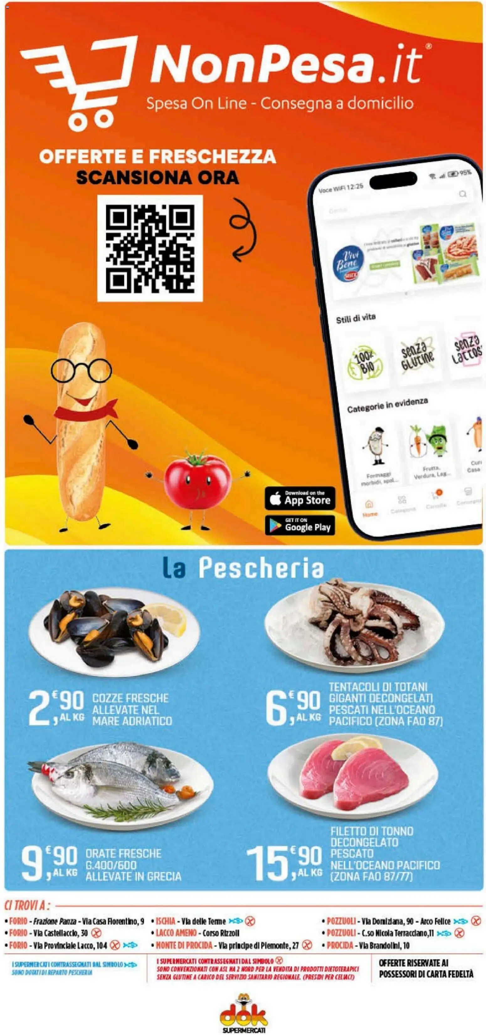 Volantino DOK del 19.03.2026 | Pagina: 12 | Prodotti: Cozze, The, Tonno