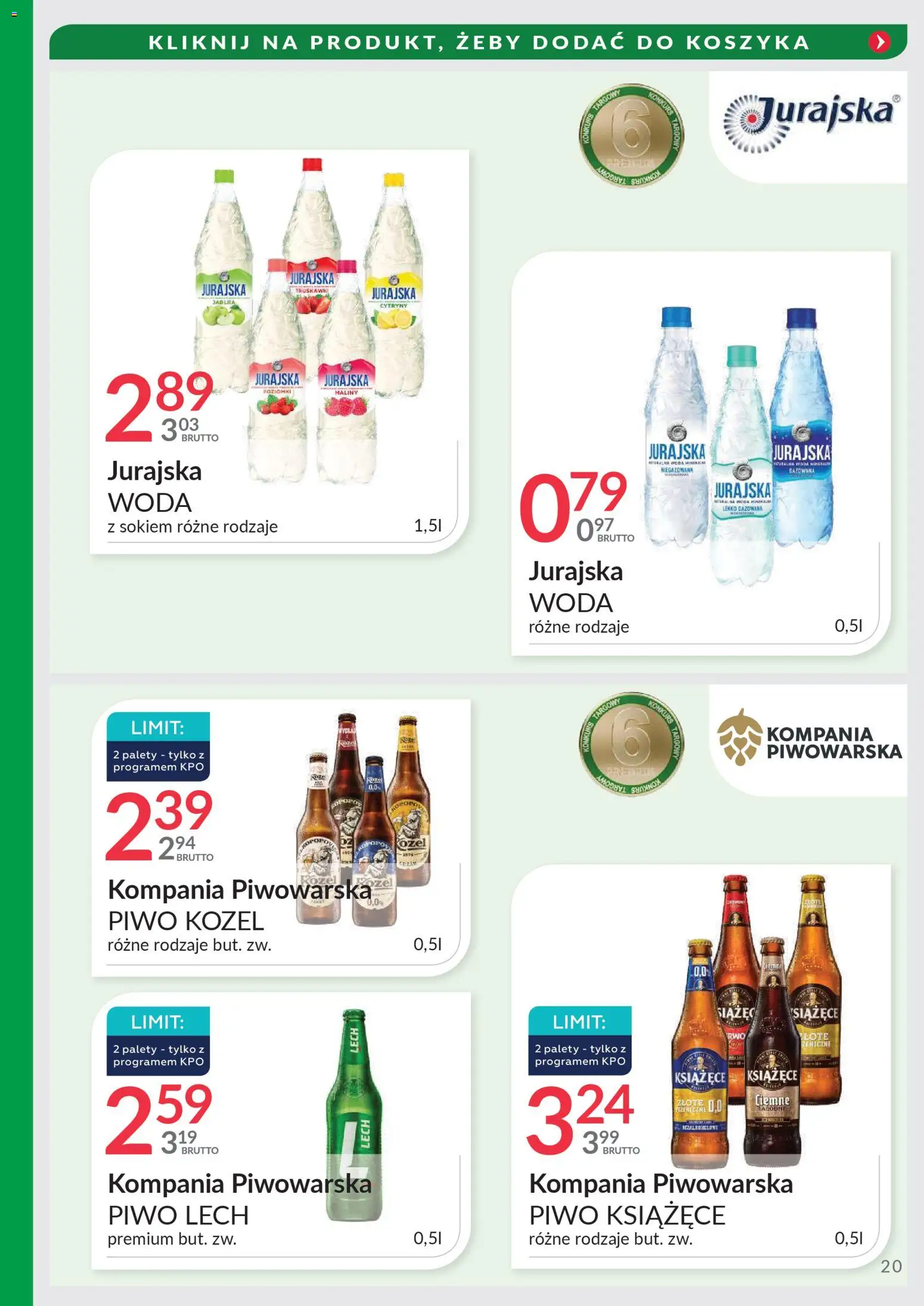 Eurocash Gazetka - Targi Jesień od 03.11.2025 | Strona: 20 | Produkty: Maliny, Piwo, Piwo kozel, Woda