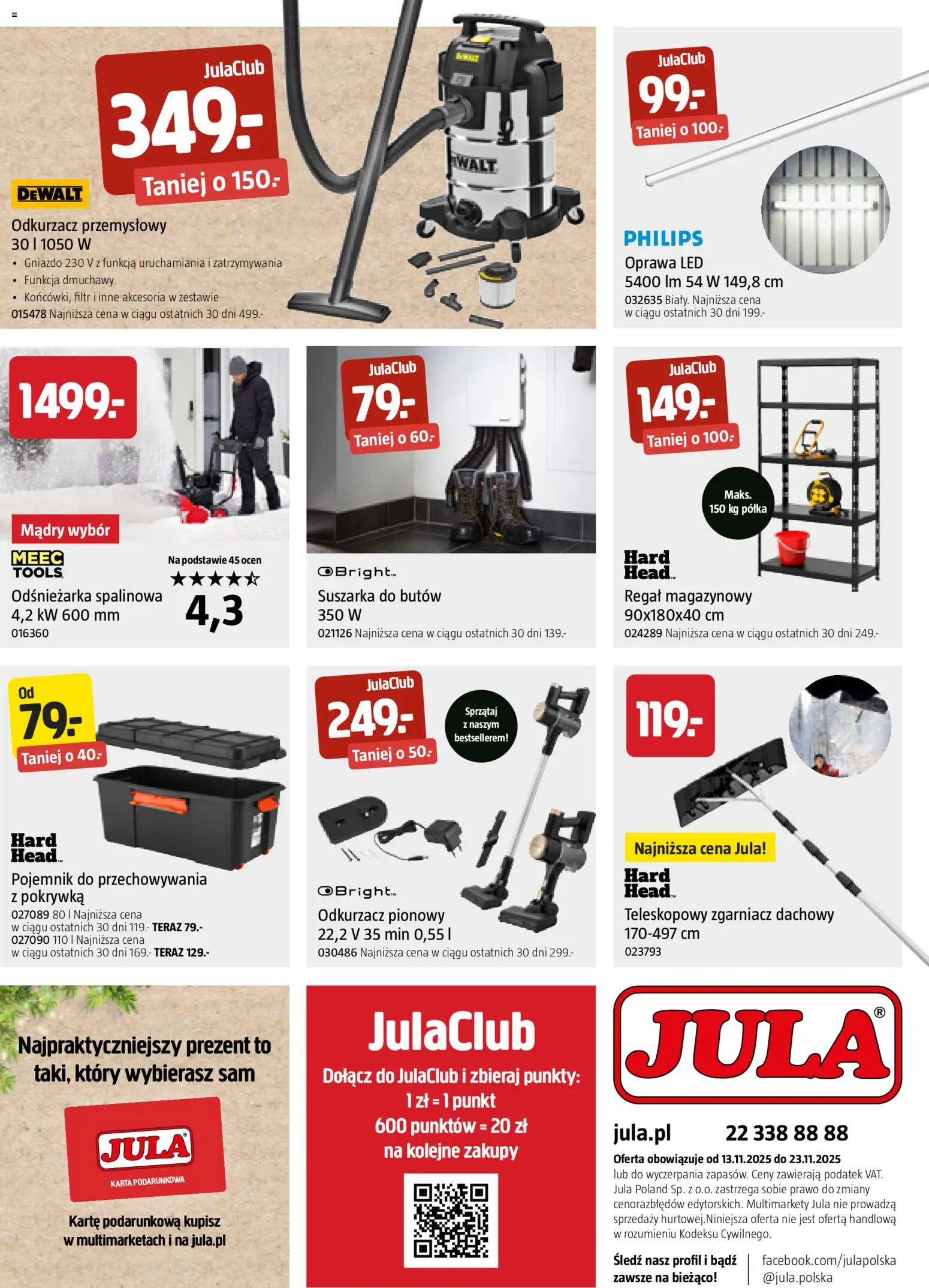 Jula Gazetka od 13.11.2025 | Strona: 15 | Produkty: Śledź, Suszarka, Odkurzacz, Odkurzacz pionowy