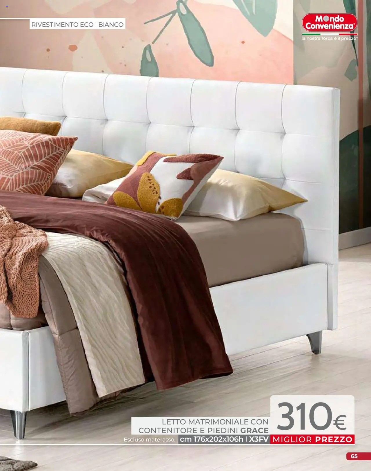 Volantino Mondo Convenienza del 09.09.2025 | Pagina: 67 | Prodotti: Letto matrimoniale, Contenitore, Letto