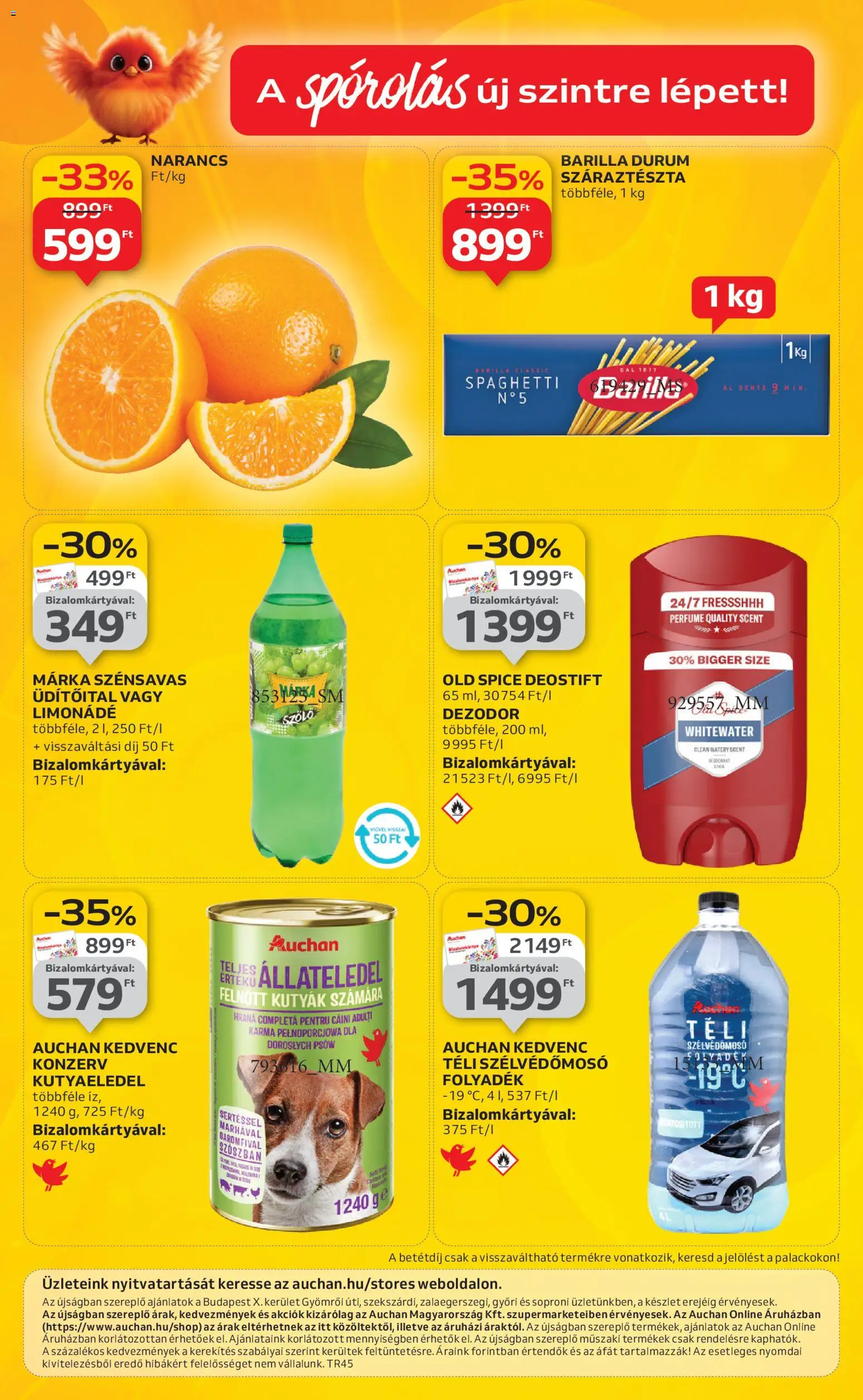 Auchan akciós ujság - amely érvényes a következő dátumtól: 06.11.2025 | Oldal: 16 | Termékek: Old spice, Kutyaeledel, Narancs, Száraztészta