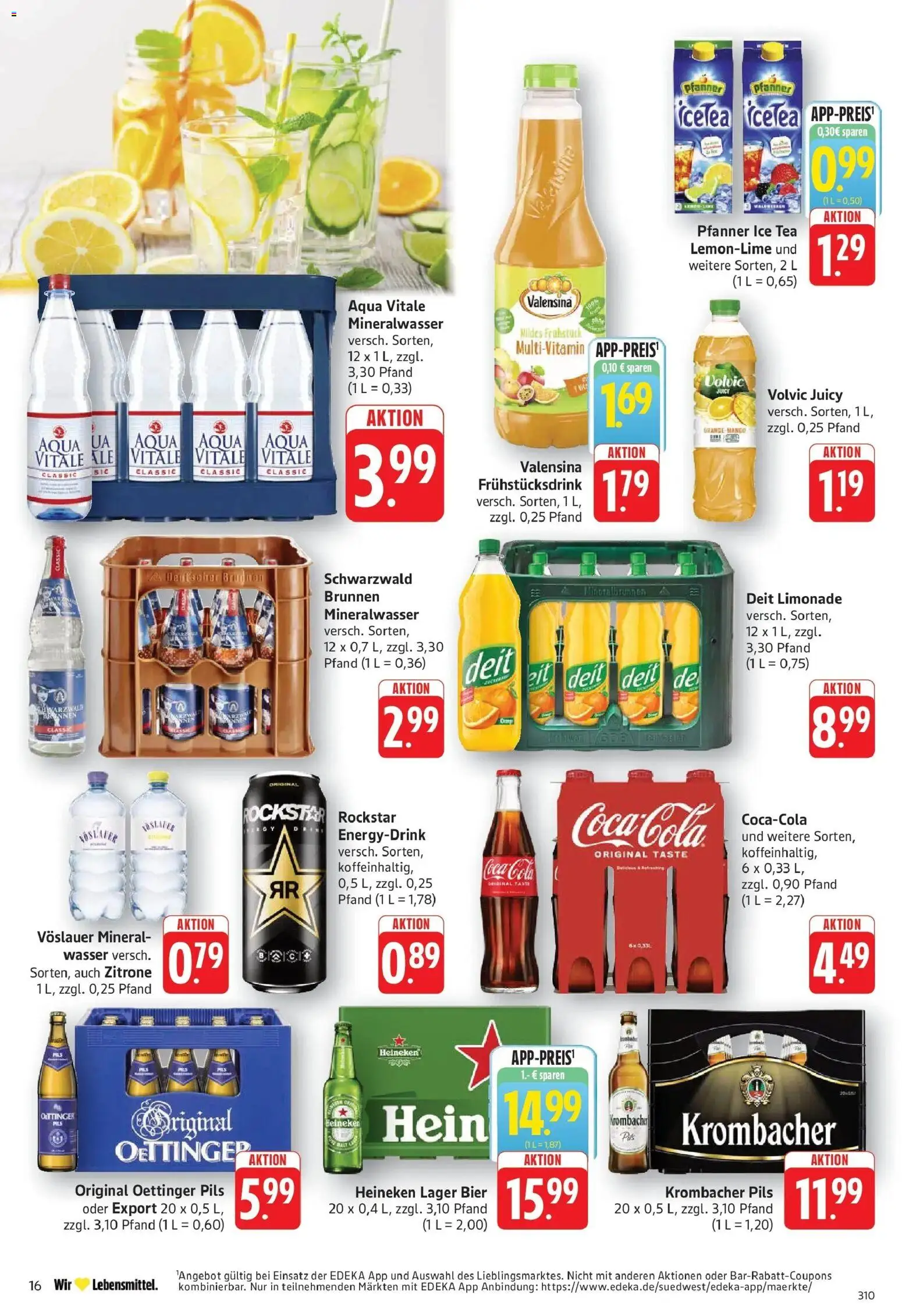Edeka prospekt Geislingen	 – gültig ab 12.04.2026 | Seite: 16 | Produkte: Pils, Mango, Krombacher, Volvic