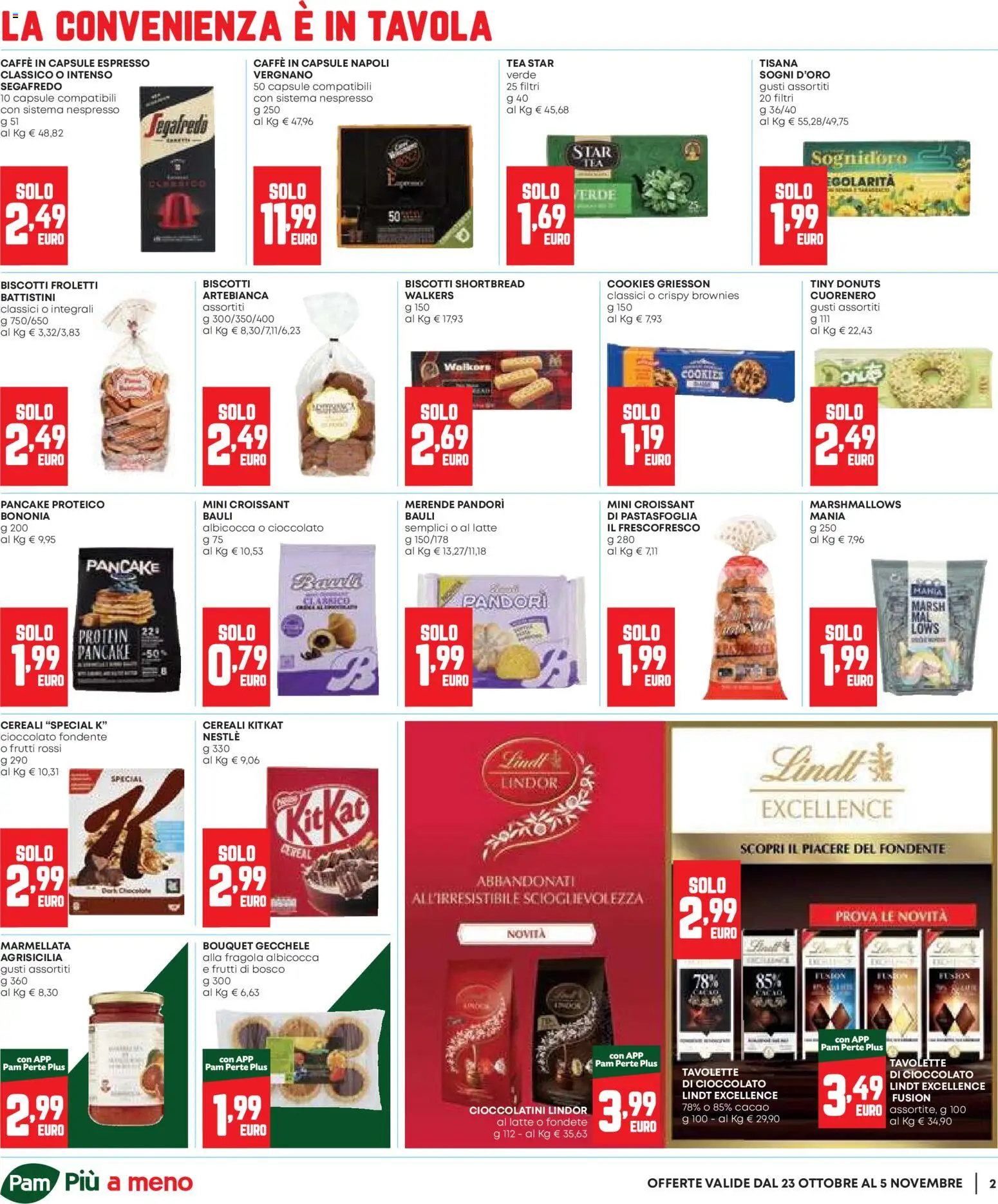 Volantino Panorama del 23.10.2025 | Pagina: 2 | Prodotti: Latte, Caffe in capsule, Cacao, Cioccolatini