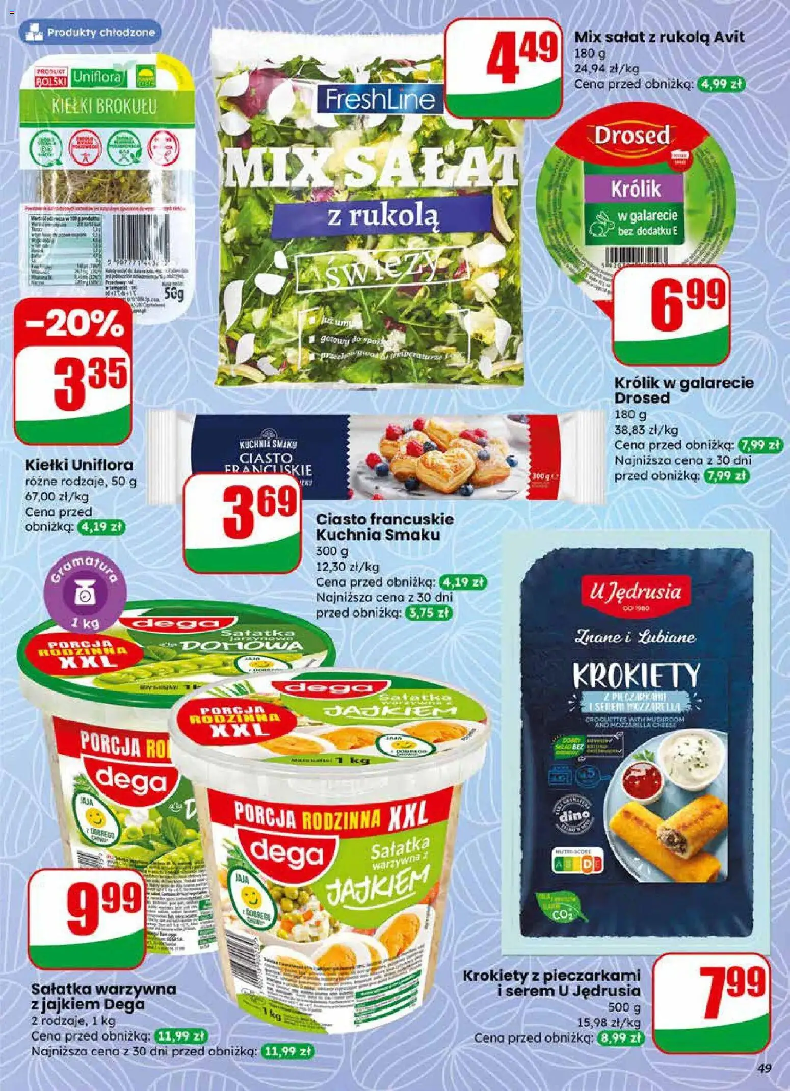 Dino gazetka od 01.04.2026 | Strona: 49 | Produkty: Ciasto francuskie, Ciasto, Rukola, Mix sałat