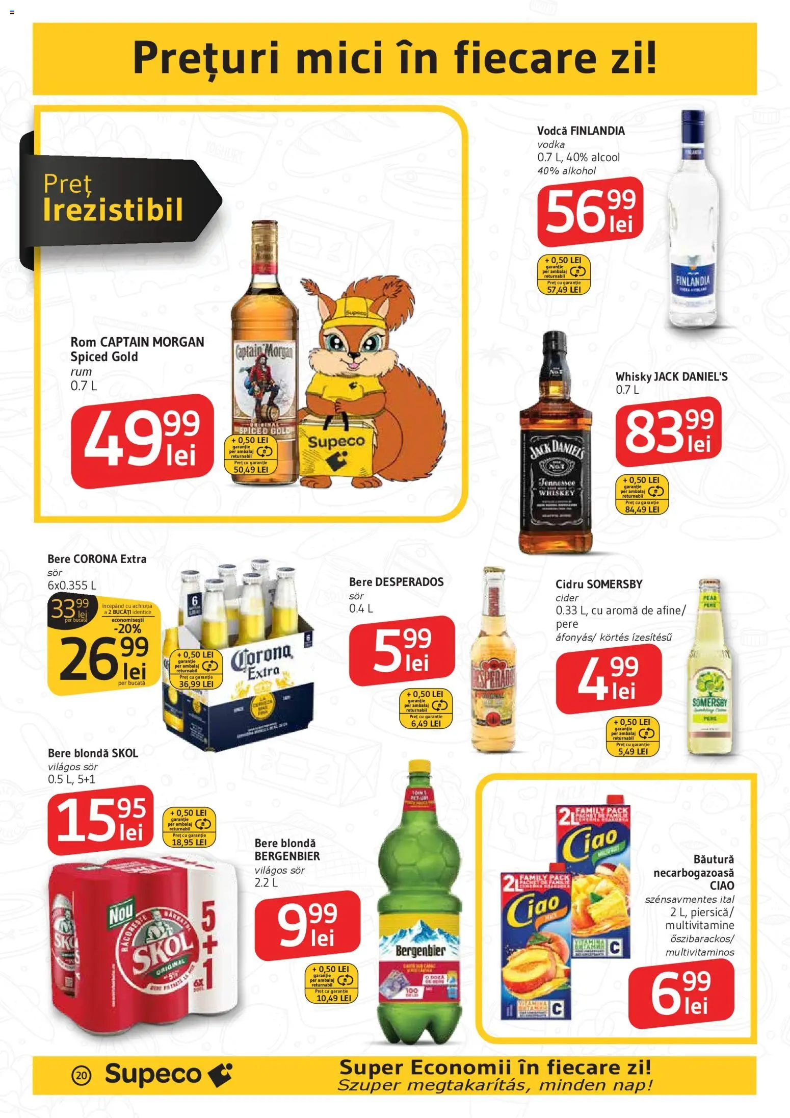 Noul catalog Supeco – valabil de la 19.02.2026 | Pagină: 20 | Produse: Mici, Klozet koku giderici, Bere, Vodka