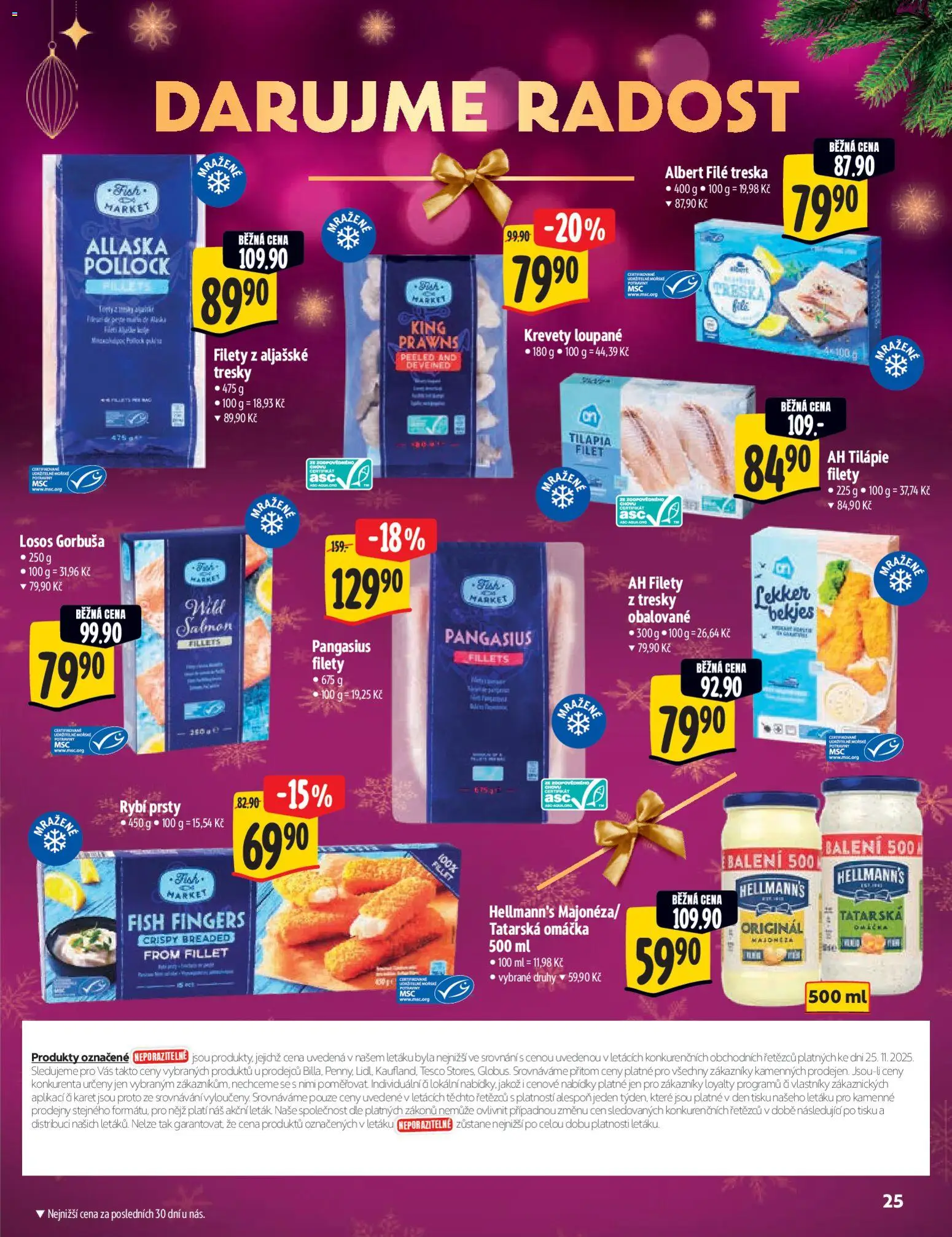 Albert katalog - Hypermarket - Delikatesy od 03.12.2025 | Strana: 25 | Produkty: Treska, Tilapie, Hellmann's, Potraviny