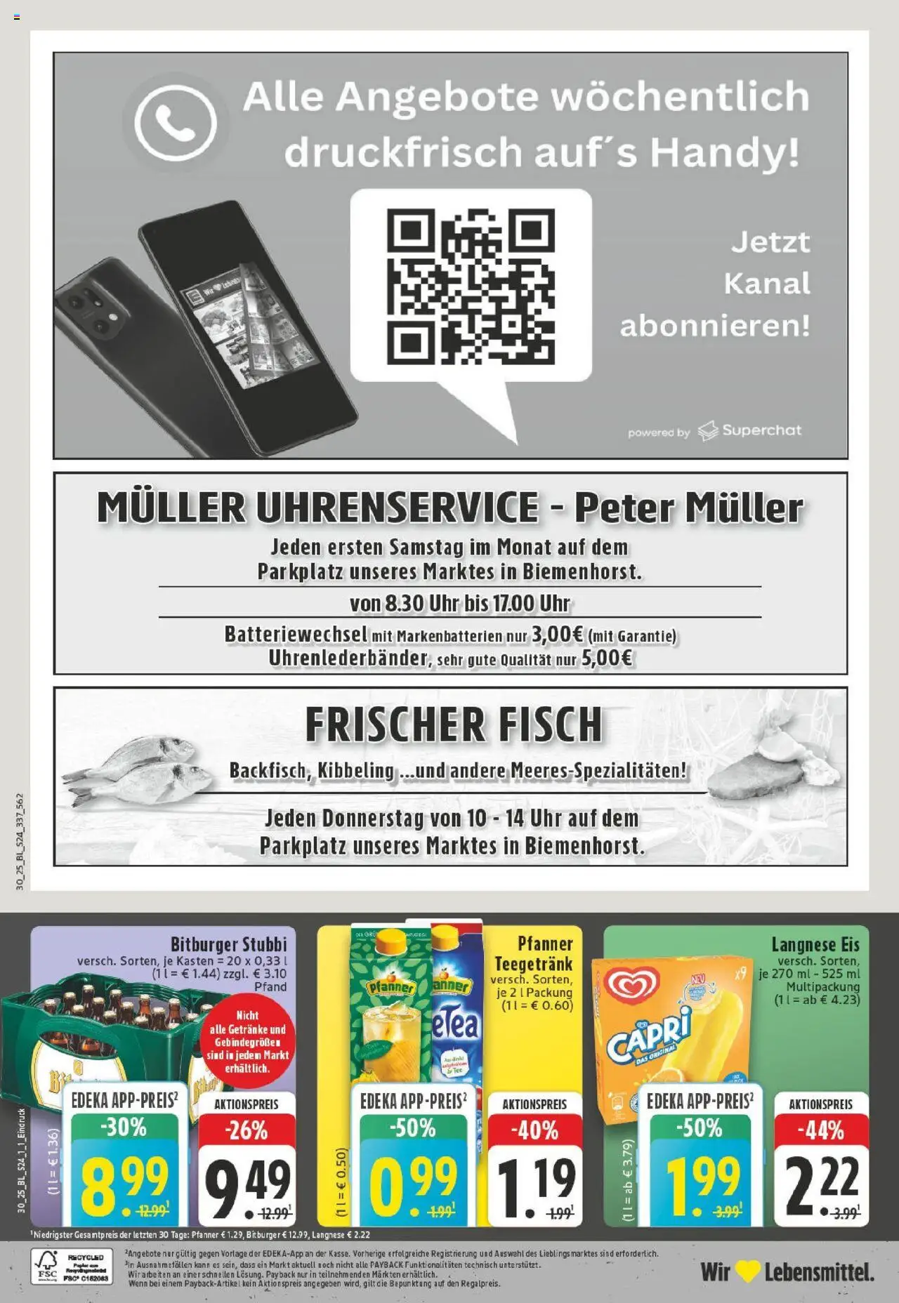 Edeka prospekt Bocholt	 - gültig ab dem 20.07.2025 | Seite: 24 | Produkte: Langnese, Burger, Eis, Uhr